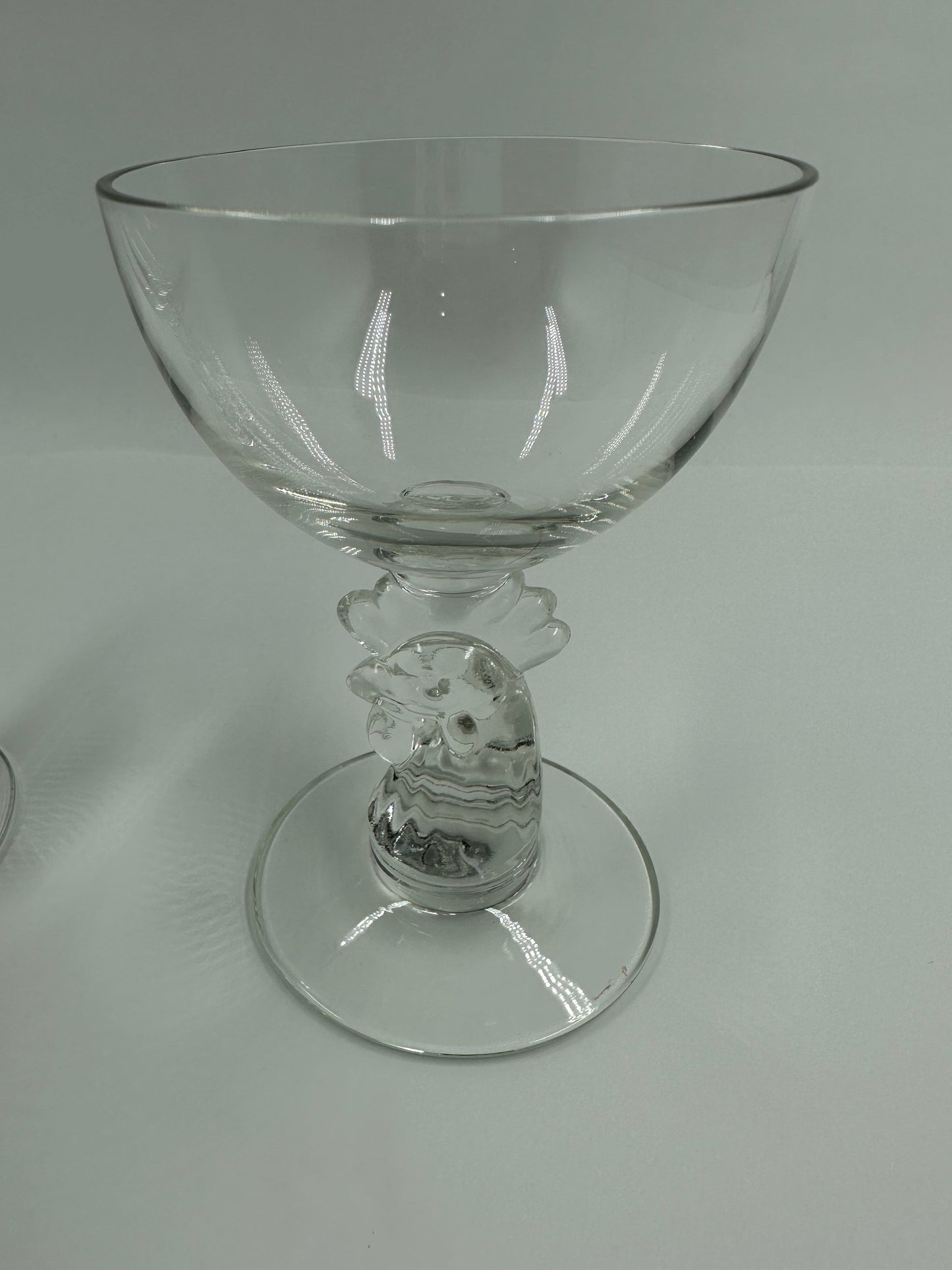 Vintage Cocktail Glasses of Rooster Head by Heisey, 1940s, Set of 2.