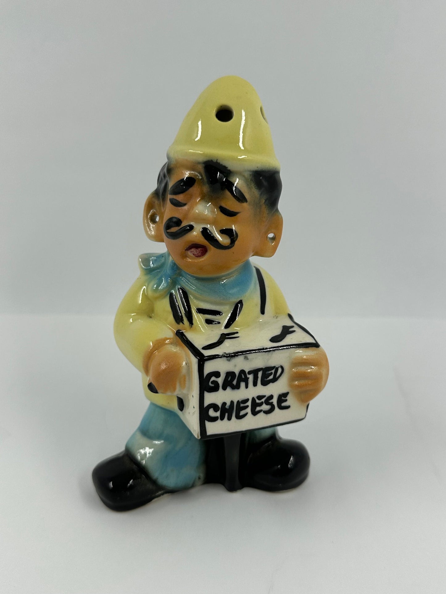 Vintage Shaker, Ceramic, Grated Cheese Shaker, Stamped CS, 1950s.