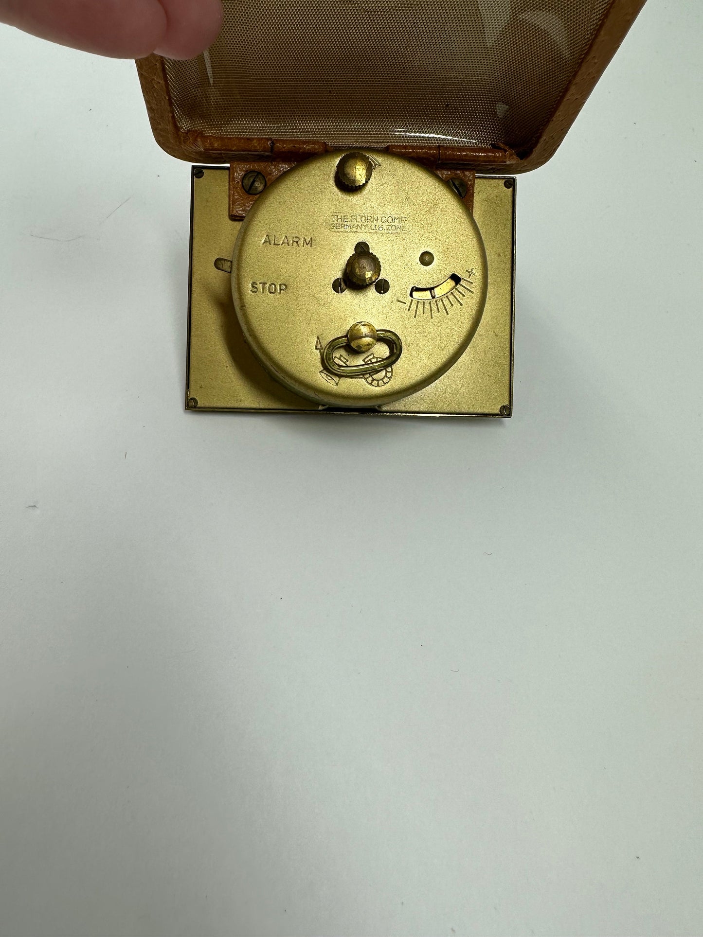 Vintage Travel Clock, Gold Toned, Foldable Travel Cover and Made in Germany.