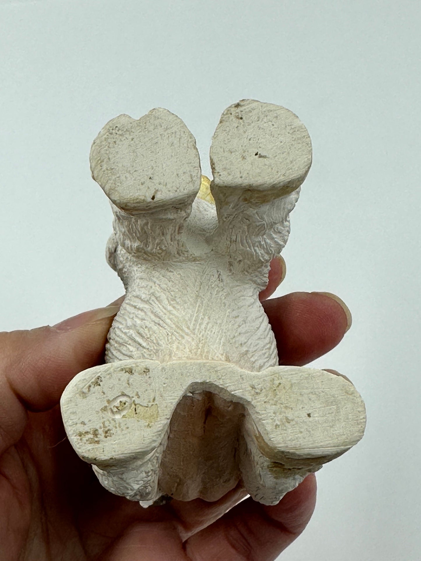 Vintage Figurine, Stone Critters, Nubian Goat Eating Can, United Design.