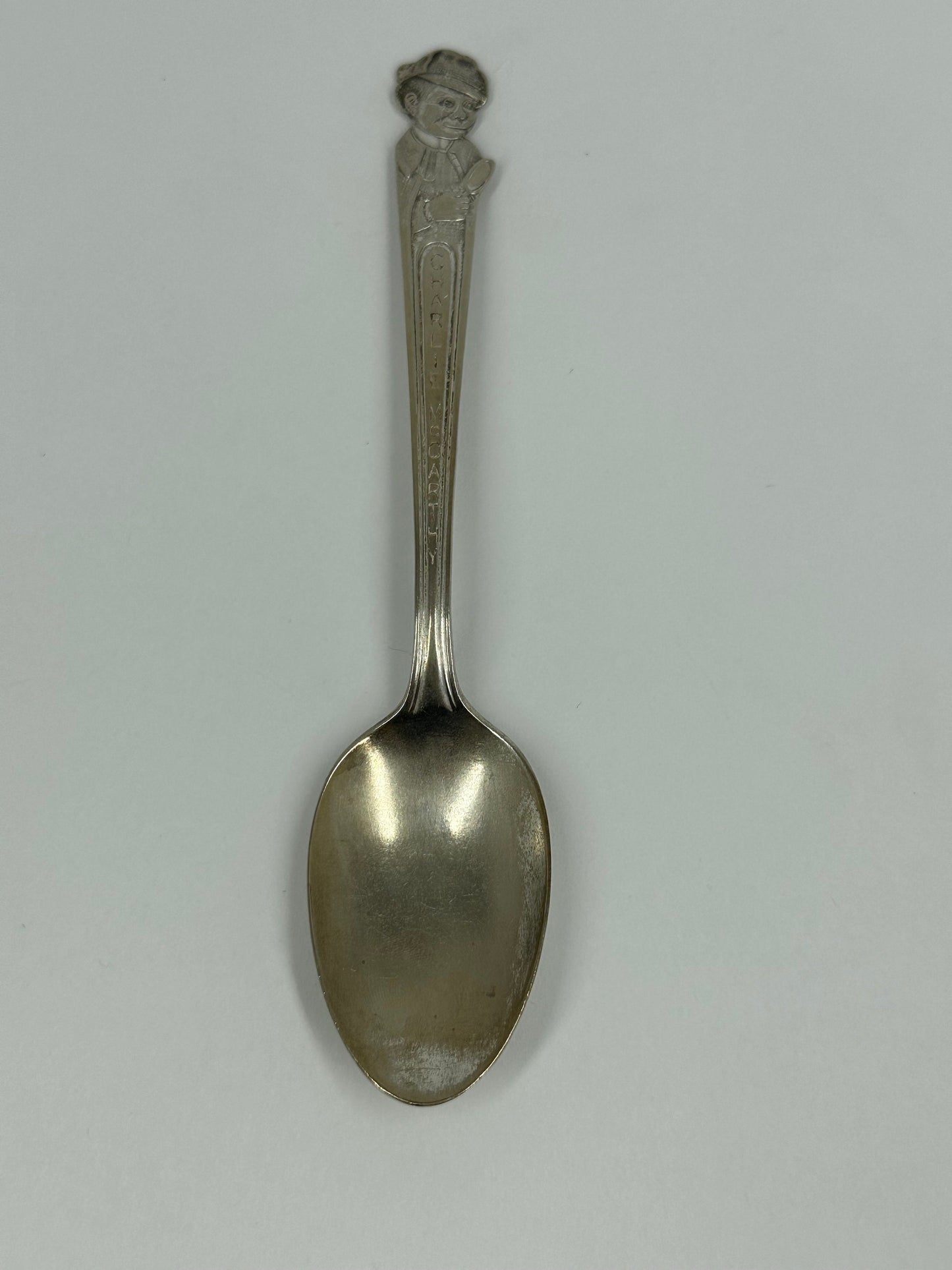 Vintage Spoons of Charlie McCarthy by Duchess Silver Plate, 1930s.