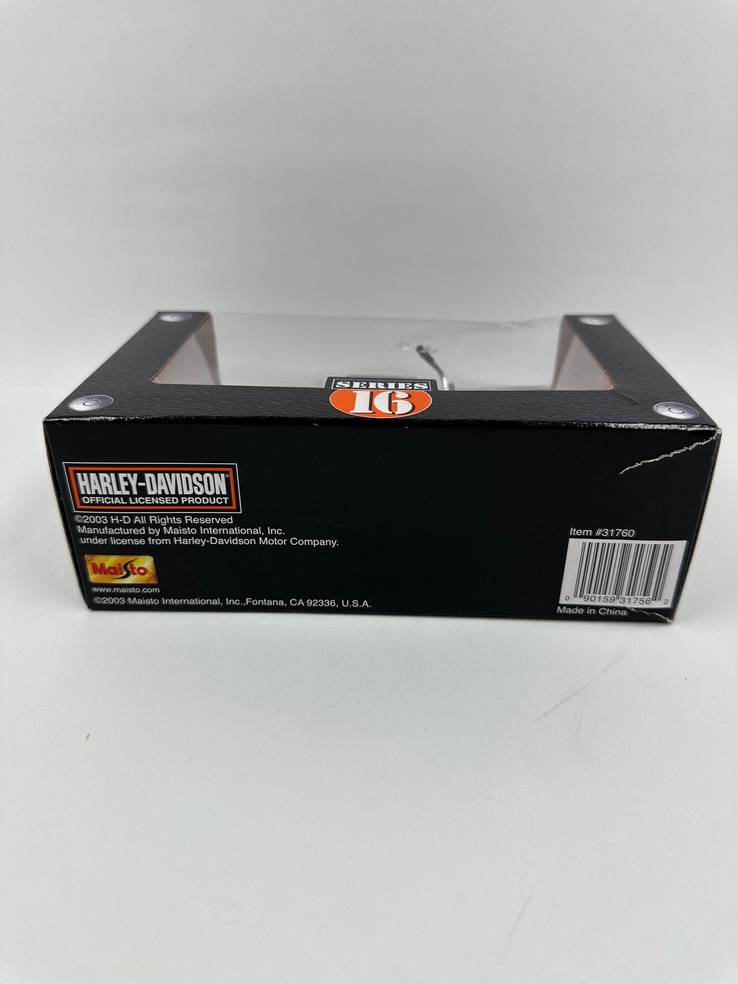 Vintage Harley Davidson Toy Motorcycle, 1:18 Die-Cast Replica, Series 16, Maisto, New in Box.