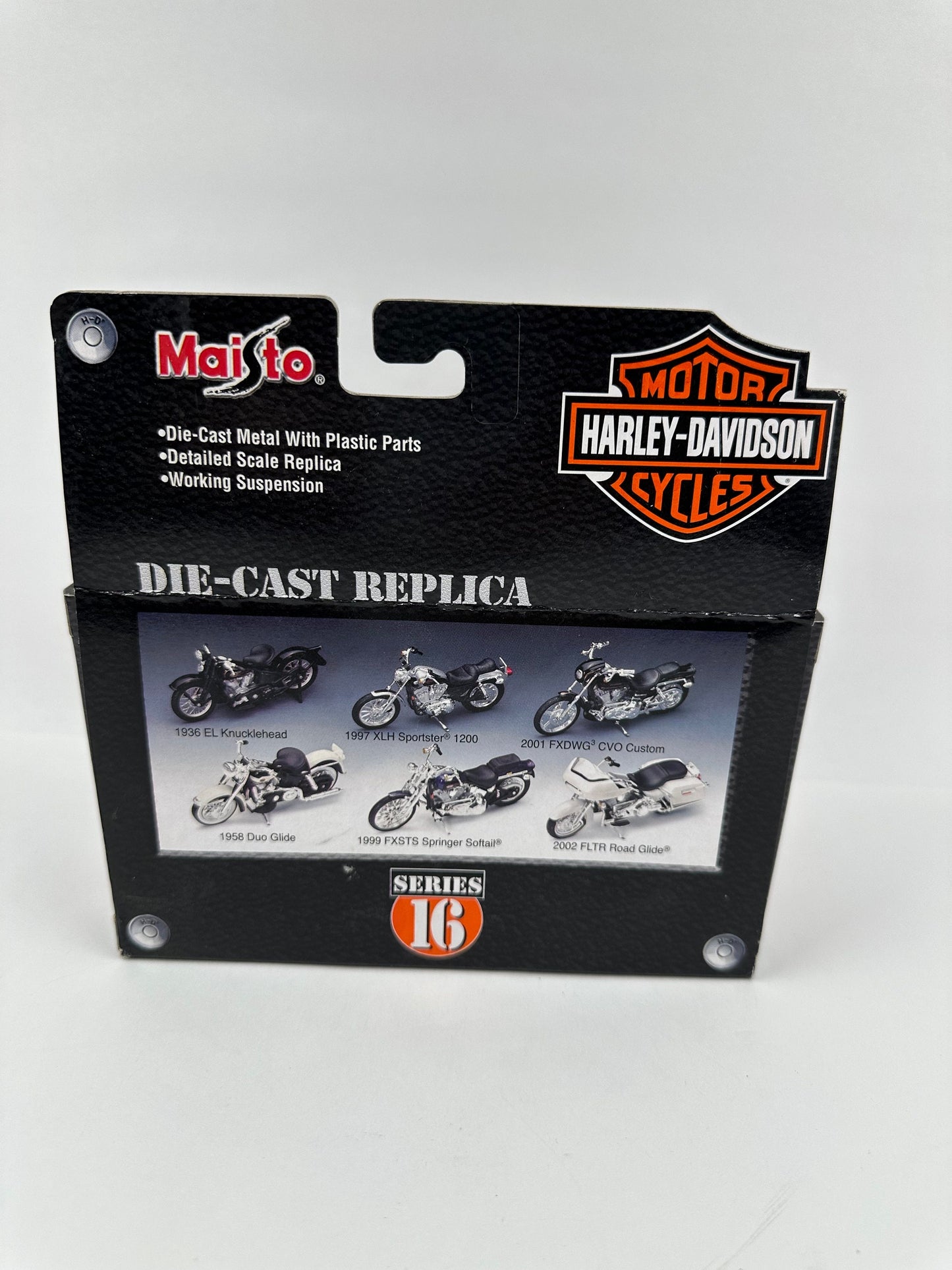 Vintage Harley Davidson Toy Motorcycle, 1:18 Die-Cast Replica, Series 16, Maisto, New in Box.
