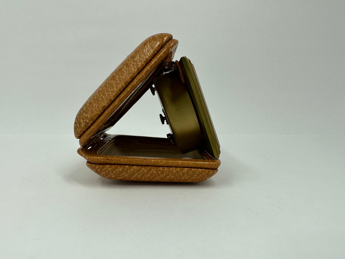 Vintage Travel Clock, Gold Toned, Foldable Travel Cover and Made in Germany.