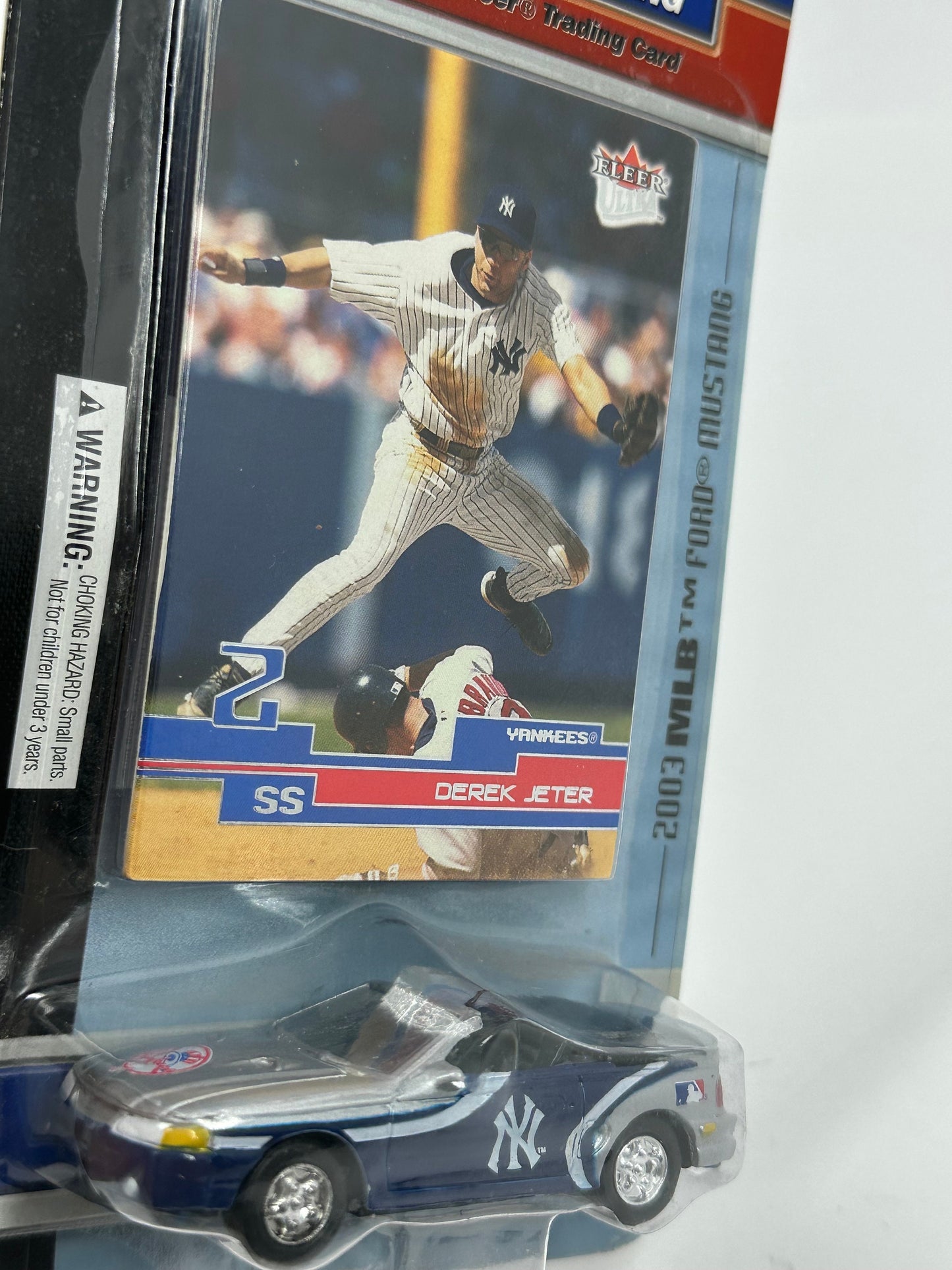 Vintage Derek Jeter New York Yankees Toy Car and Card, Made by Fleer Collectibles.