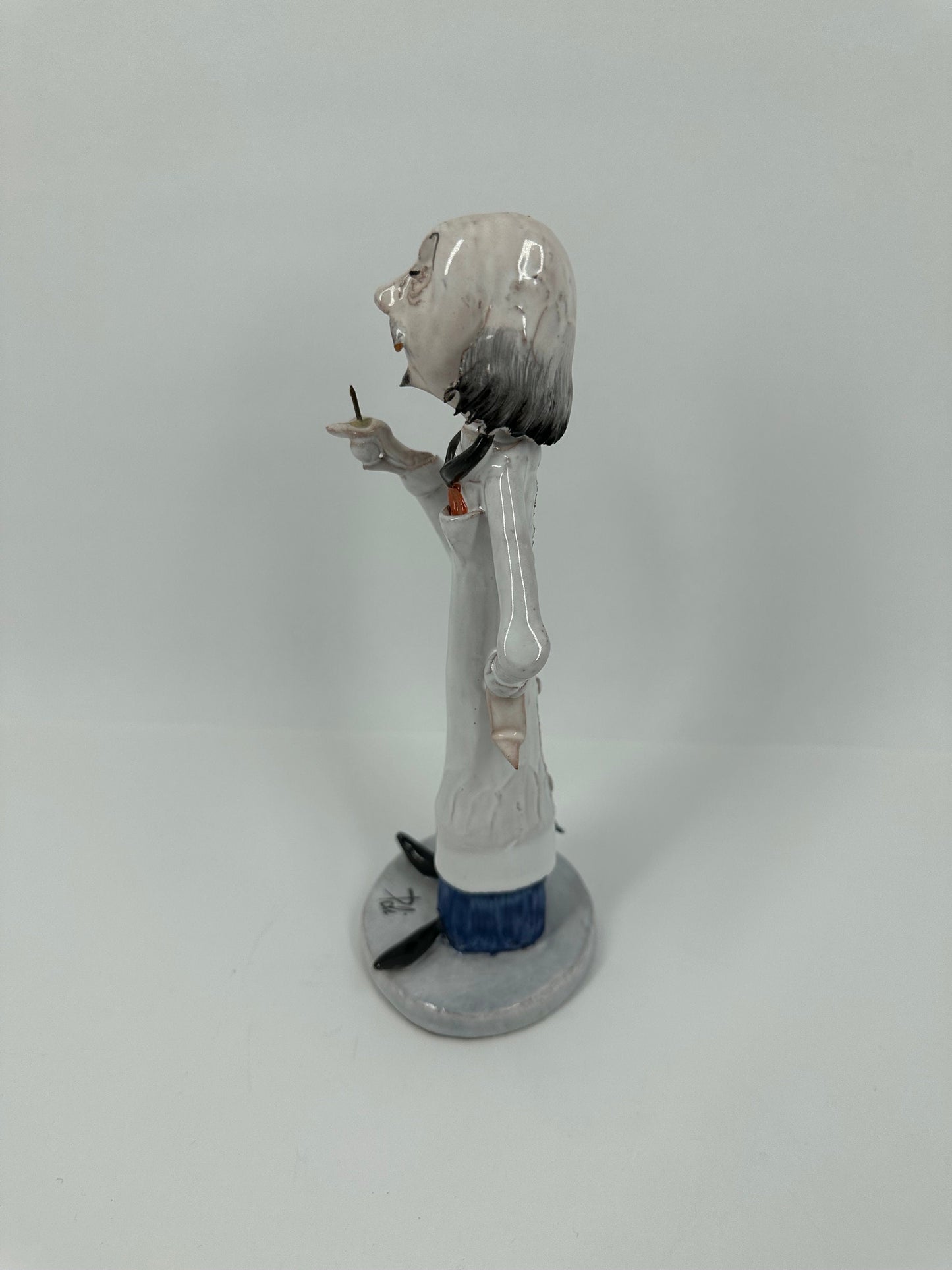 Vintage Figurine, Ceramic Doctor with Stethoscope, Signed