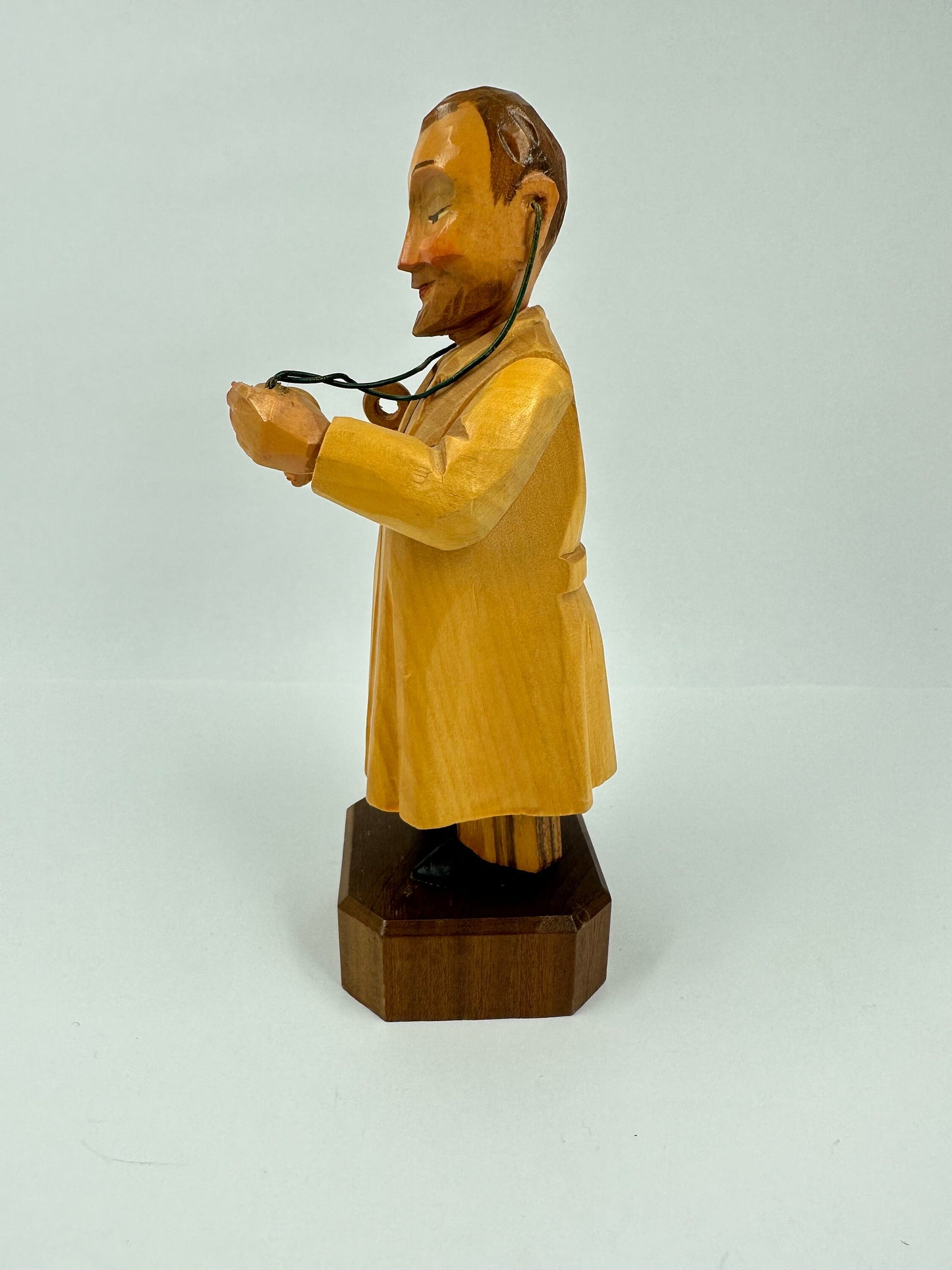 Vintage Hand Carved Wooden Doctor Figurine Made in Italy.
