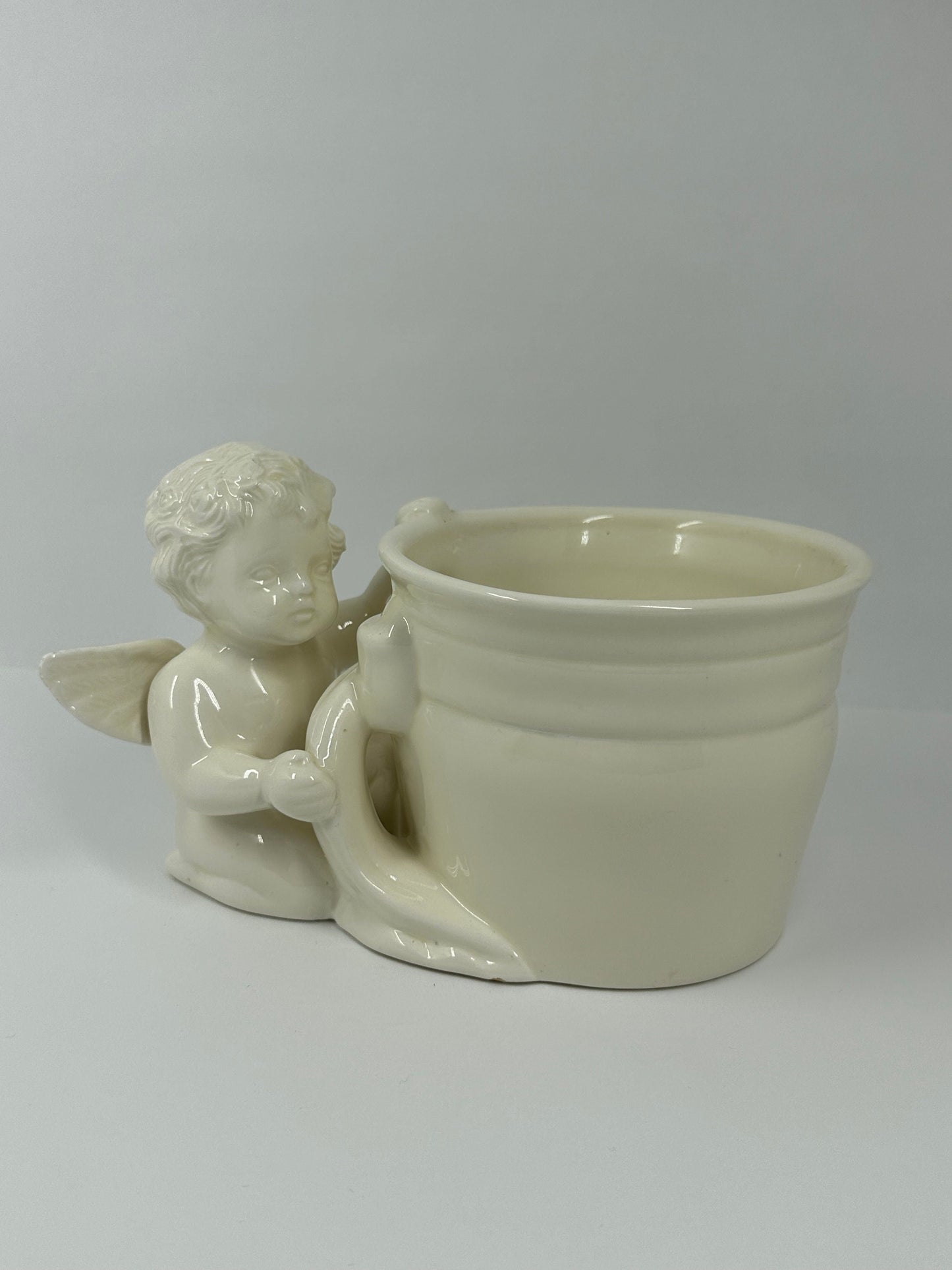 Vintage Ceramic Cherub Indoor Planter, Made in China.