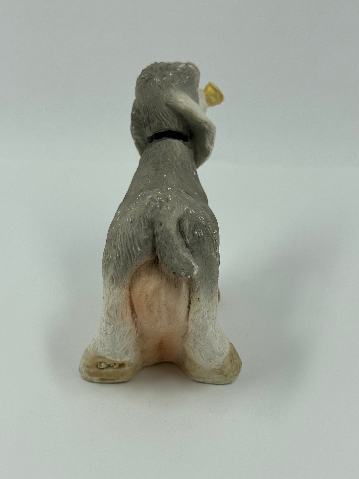 Vintage Figurine, Stone Critters, Nubian Goat Eating Can, United Design.