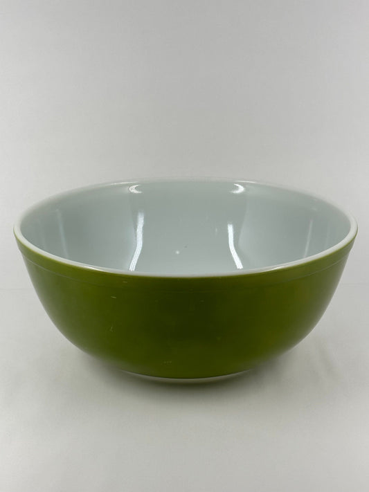 Vintage Avocado Green Pyrex Mixing Bowl,.