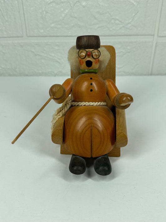 Vintage Incense Burner of Old Man in Chair, Smoke Comes Out of His Mouth!