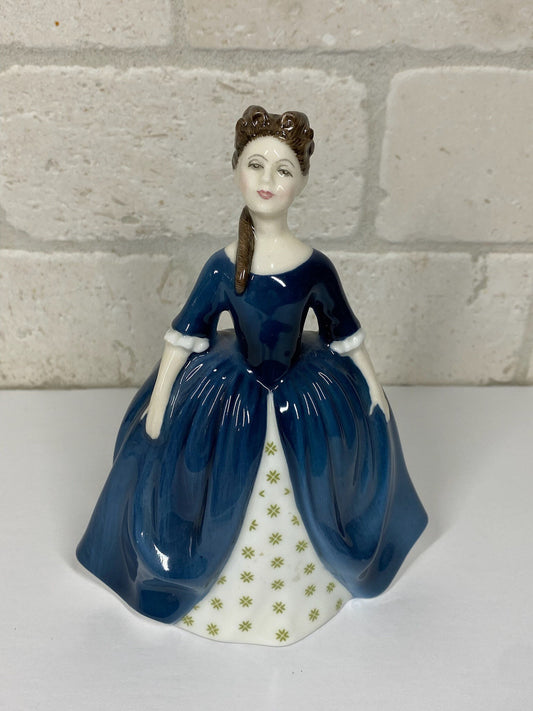 Vintage Porcelain Figurine of Debbie in Blue Dress from 1968 by Royal Doulton HN2385
