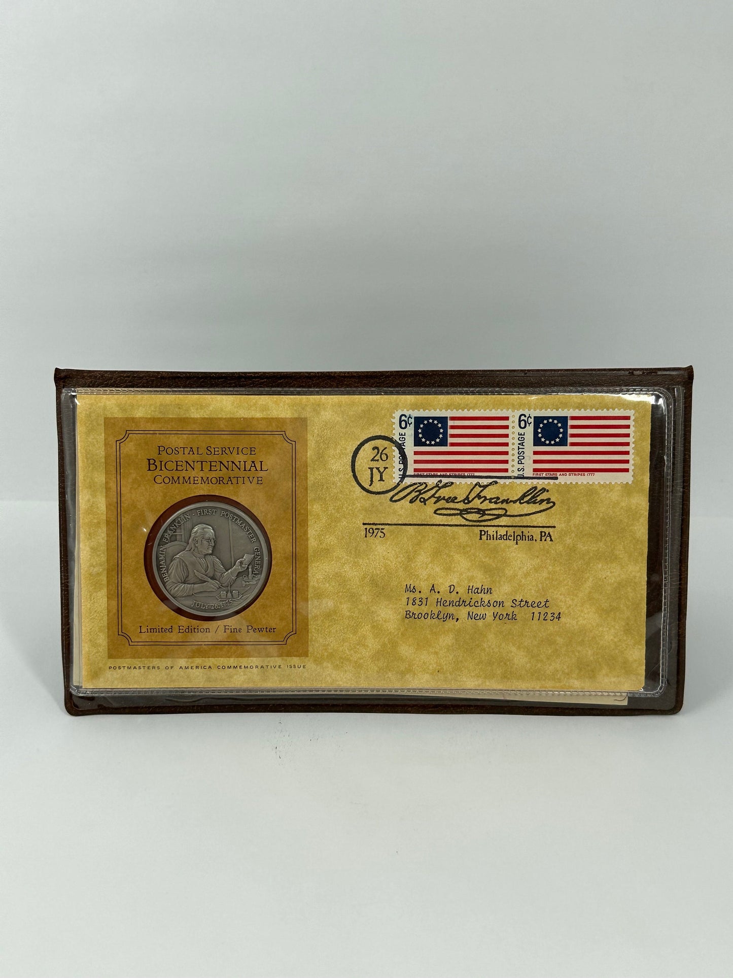 Vintage Bicentennial Commemorative Benjamin Franklin Medal, 1975.