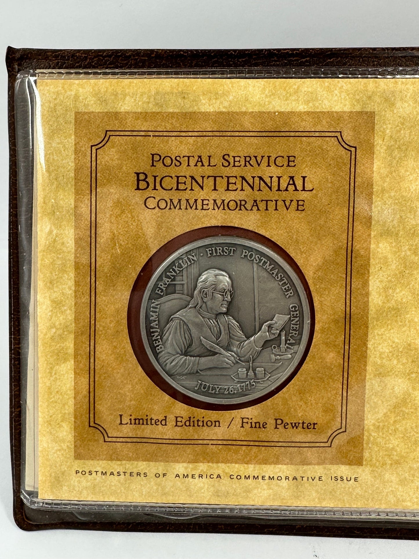 Vintage Bicentennial Commemorative Benjamin Franklin Medal, 1975.