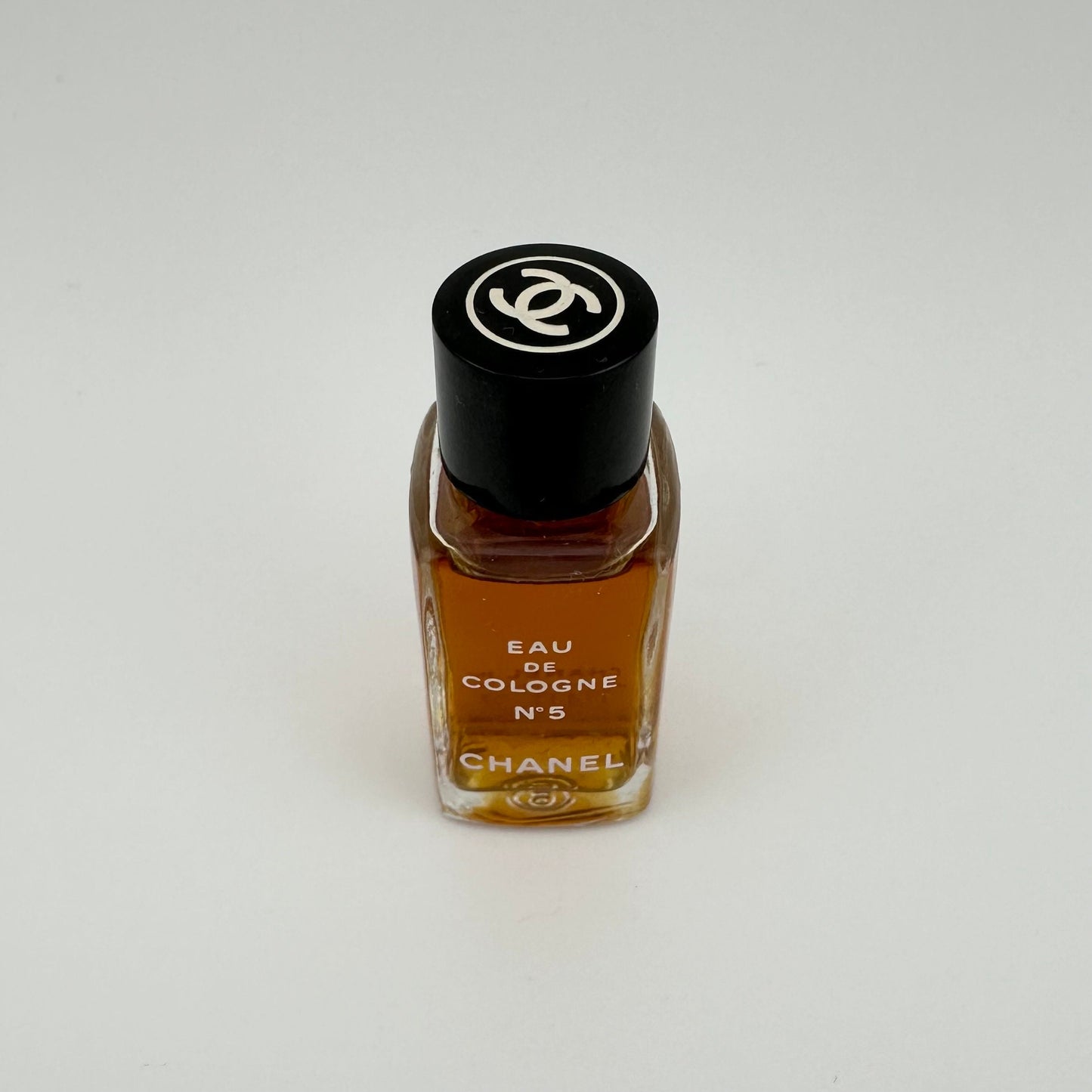 Vintage Mini Chanel Perfume Bottle  Eau De Cologne in Clear Glass