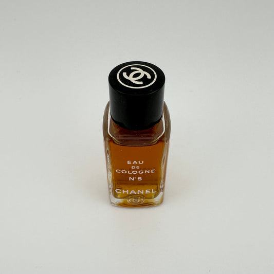 Vintage Mini Chanel Perfume Bottle  Eau De Cologne in Clear Glass