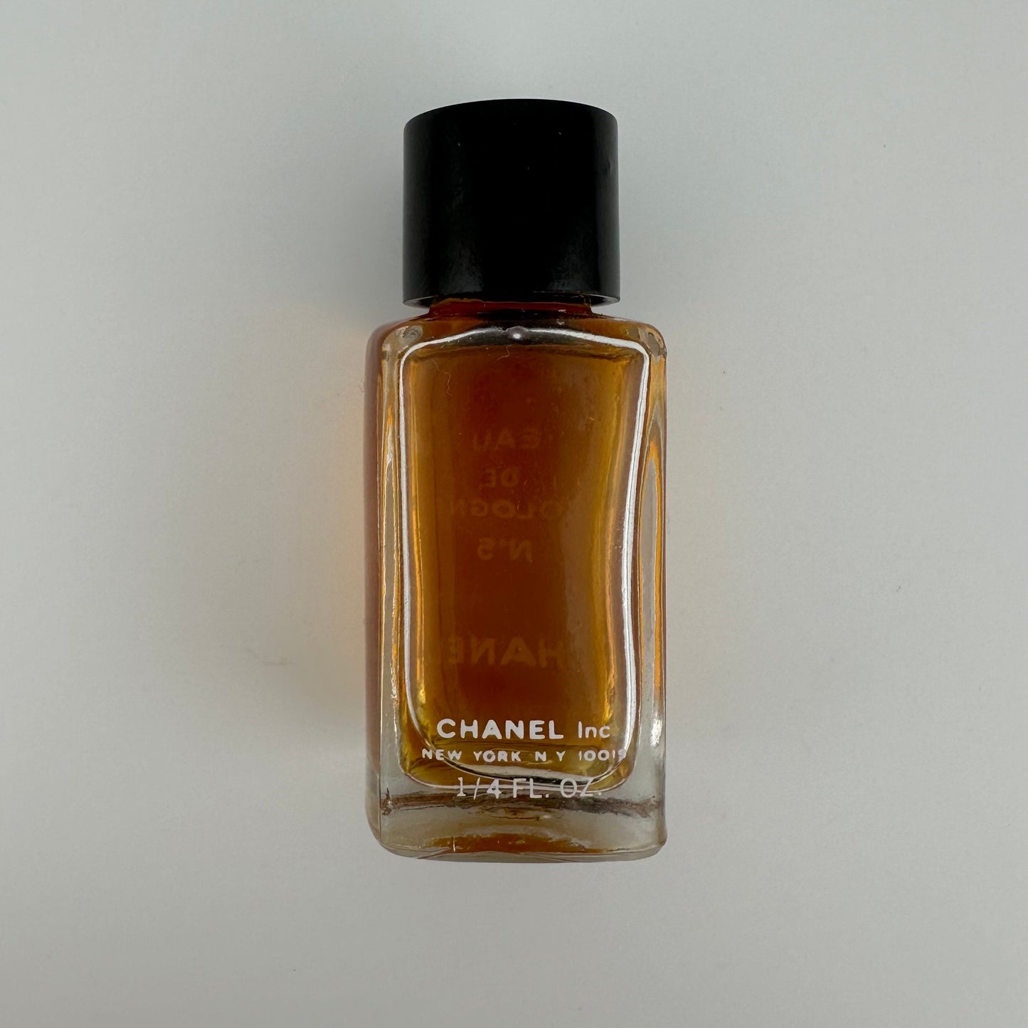 Vintage Mini Chanel Perfume Bottle  Eau De Cologne in Clear Glass
