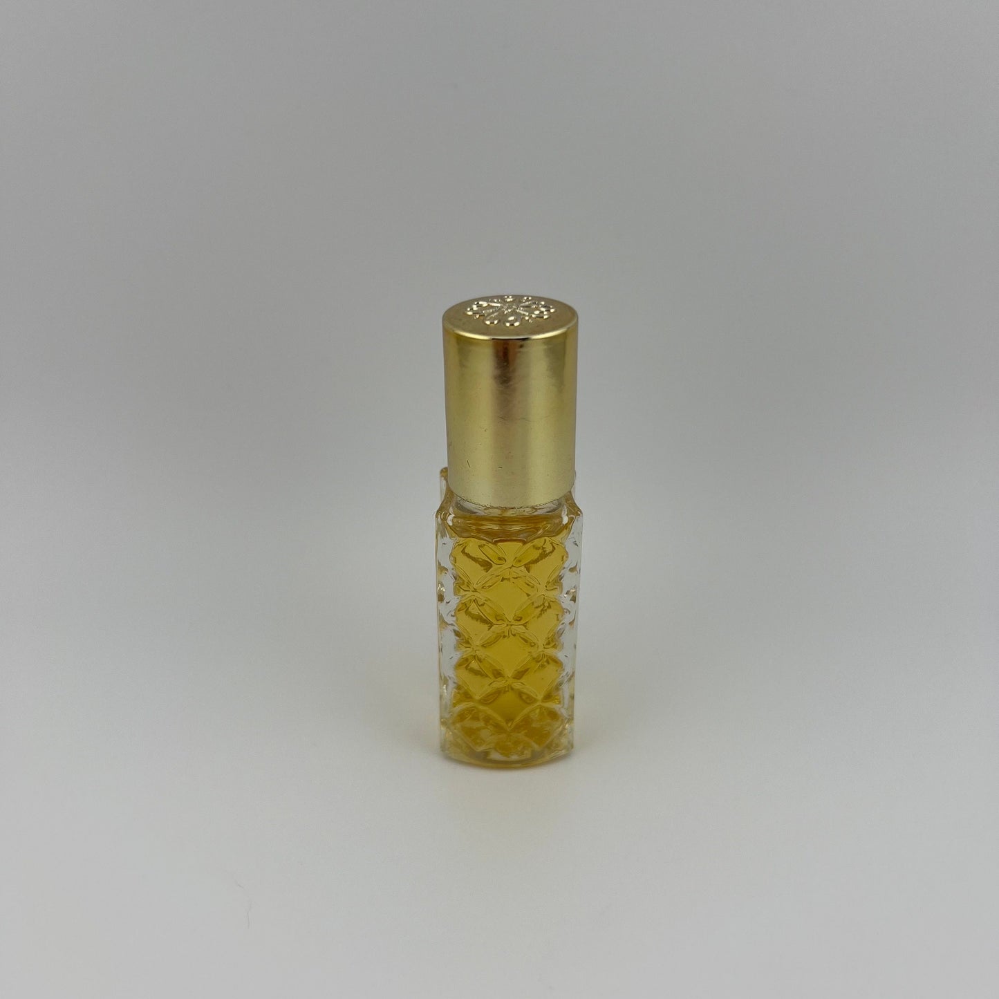 Vintage Avon Perfume Bottle, Clear Glass, Here’s My Heart, Gold Top.