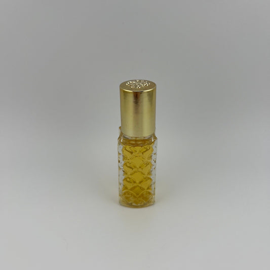 Vintage Avon Perfume Bottle, Clear Glass, Here’s My Heart, Gold Top.