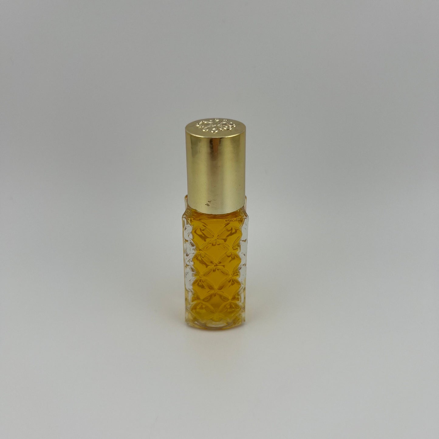 Vintage Avon Perfume Bottle, Clear Glass, To a Wild Rose, Gold Top.