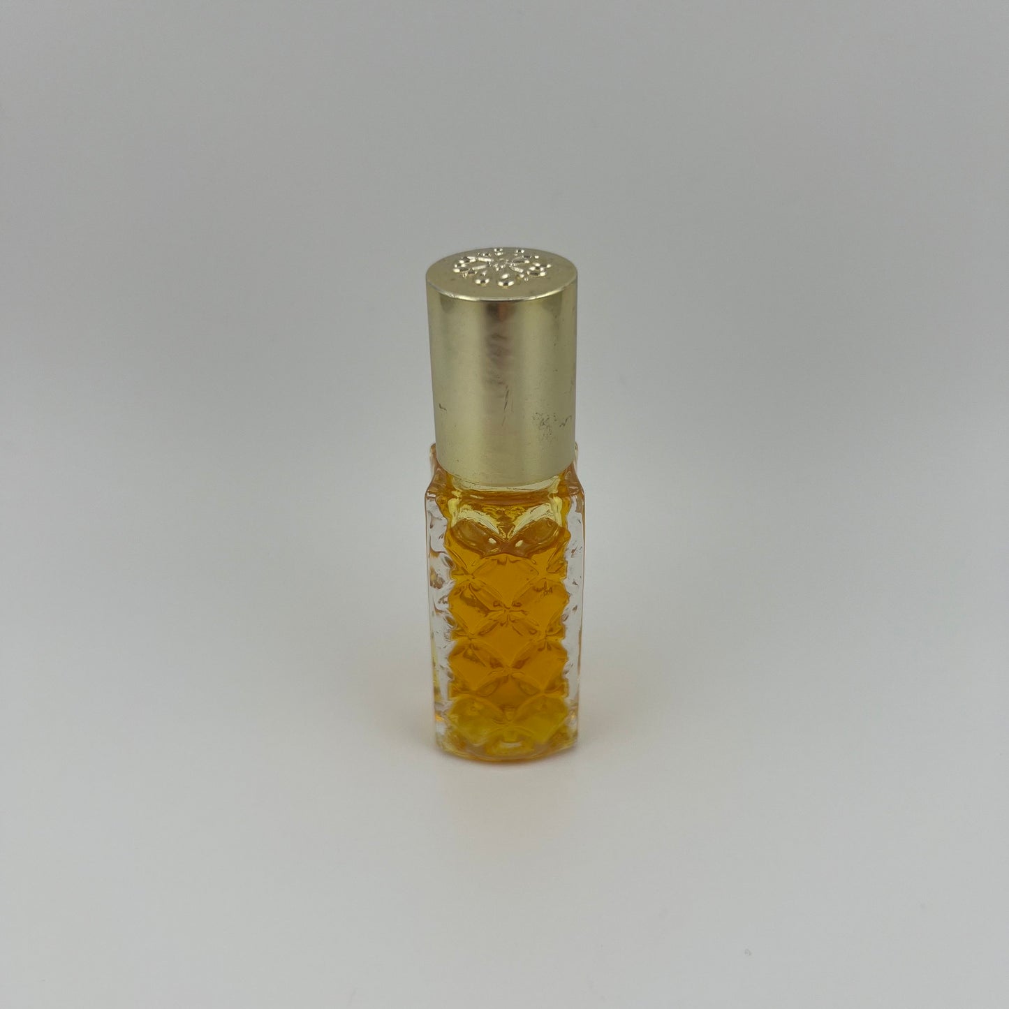 Vintage Avon Perfume Bottle, Clear Glass, Gold Top.