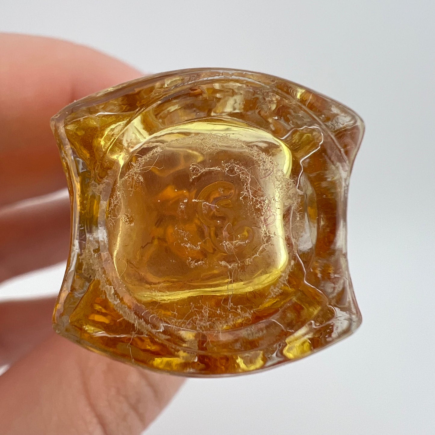 Vintage Avon Perfume Bottle, Clear Glass, Gold Top.