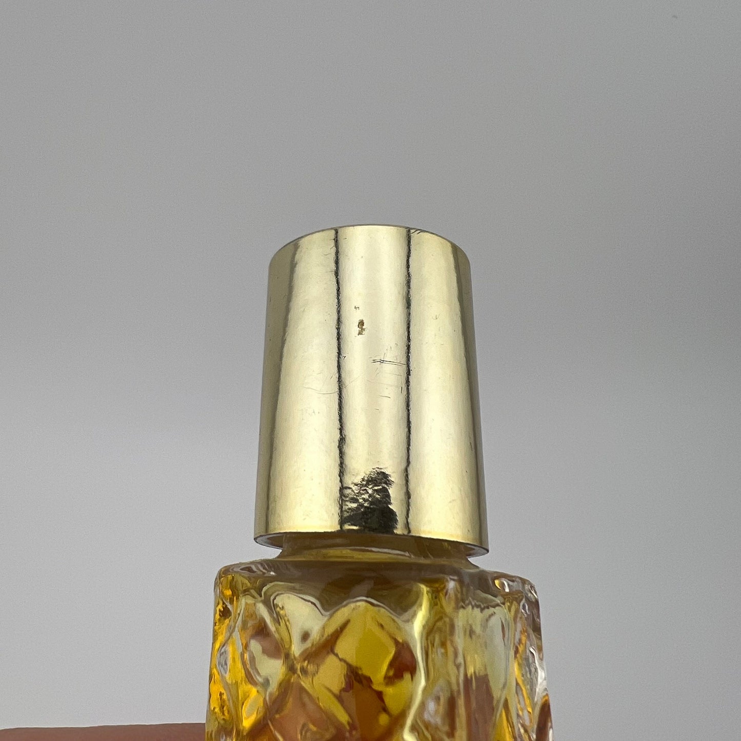 Vintage Avon Perfume Bottle, Clear Glass, Gold Top.