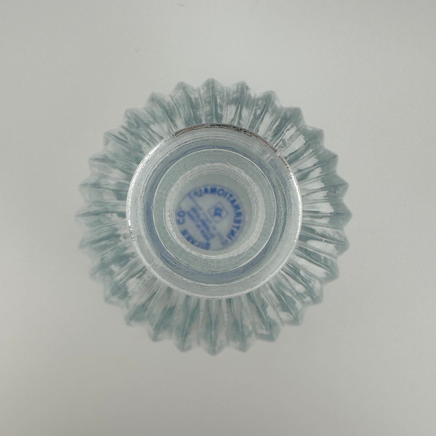 Vintage Perfume Bottle, Silverplated Shell Top, Clear Glass, Made by International Silver Company.