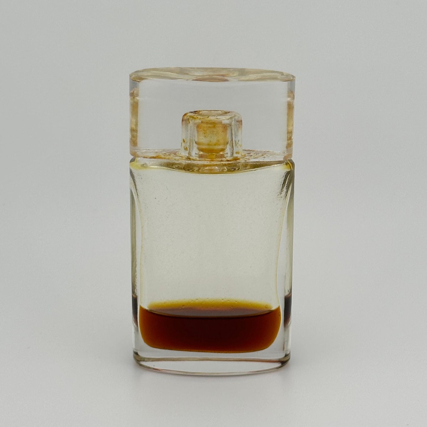 Vintage Perfume Bottle, Clear Glass, Fabergé  in Tiger Print Box.