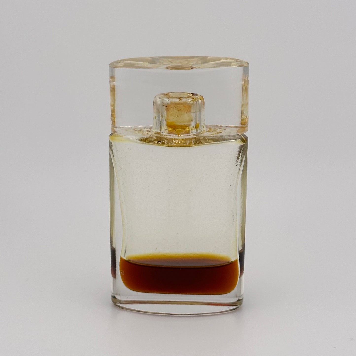 Vintage Perfume Bottle, Clear Glass, Fabergé  in Tiger Print Box.
