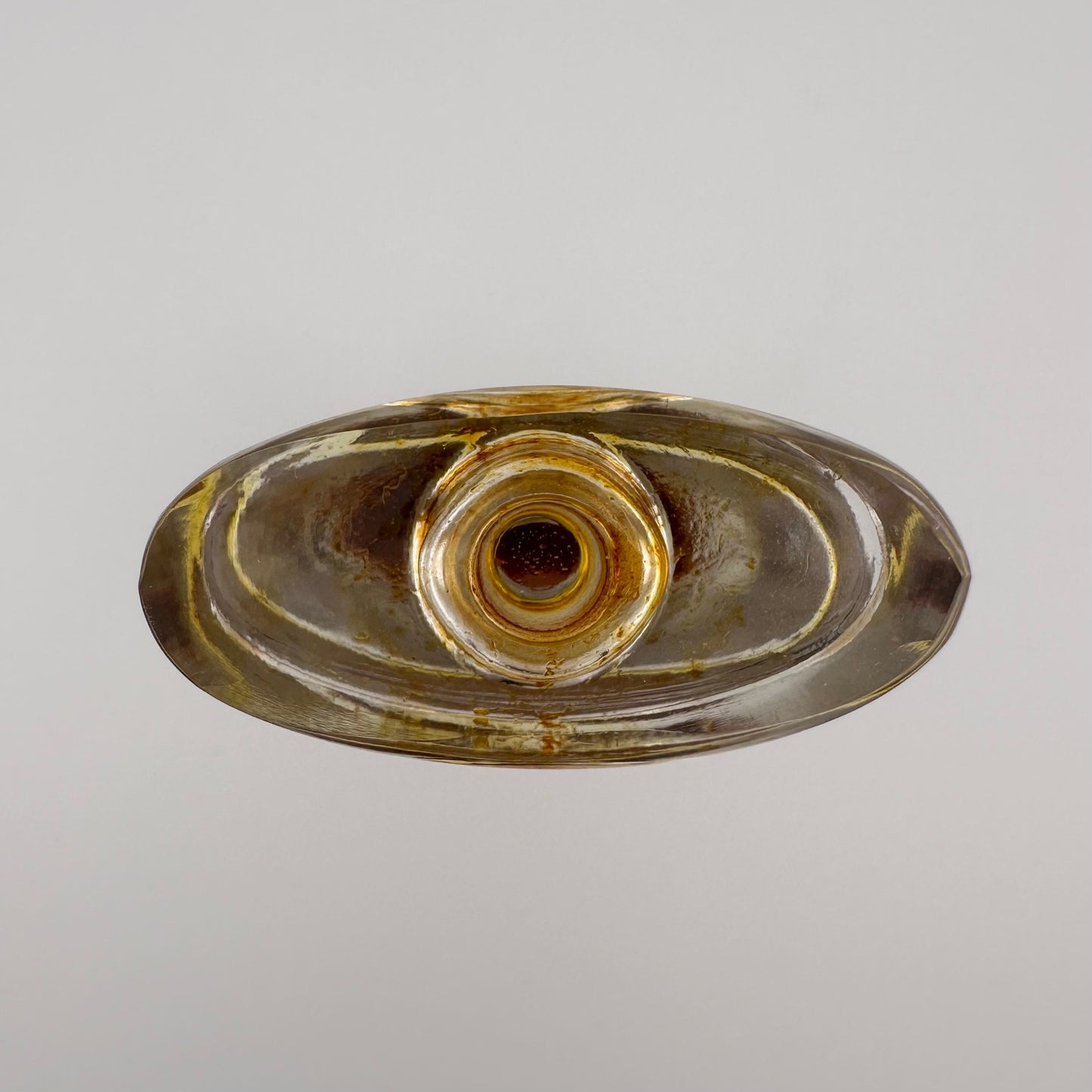 Vintage Perfume Bottle, Clear Glass, Fabergé  in Tiger Print Box.
