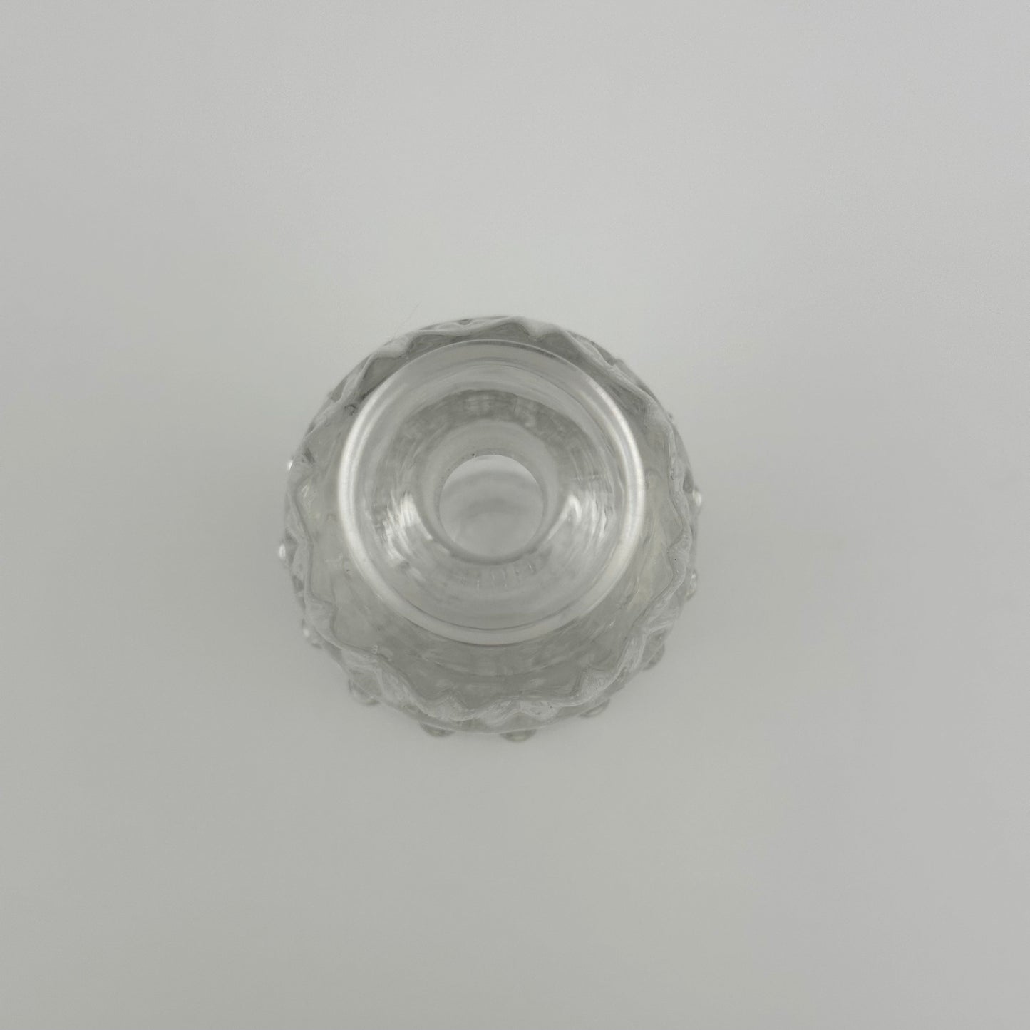 Vintage Perfume Bottle, Clear Crystal Cut Glass, Arrowhead Stopper Style.