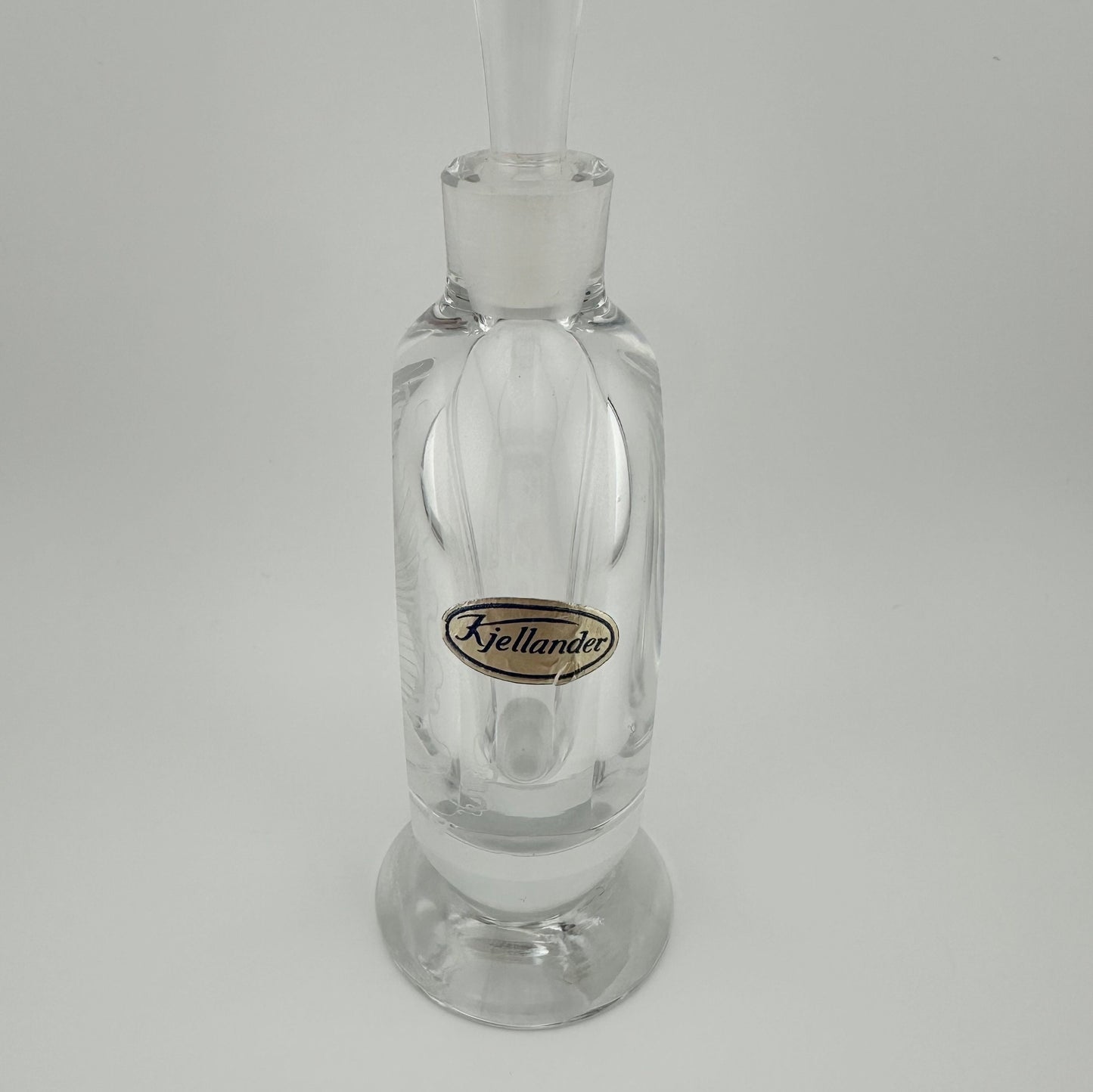 Vintage Perfume Bottle, Scandinavian Crystal, Etched Bird Design by Kjellander.