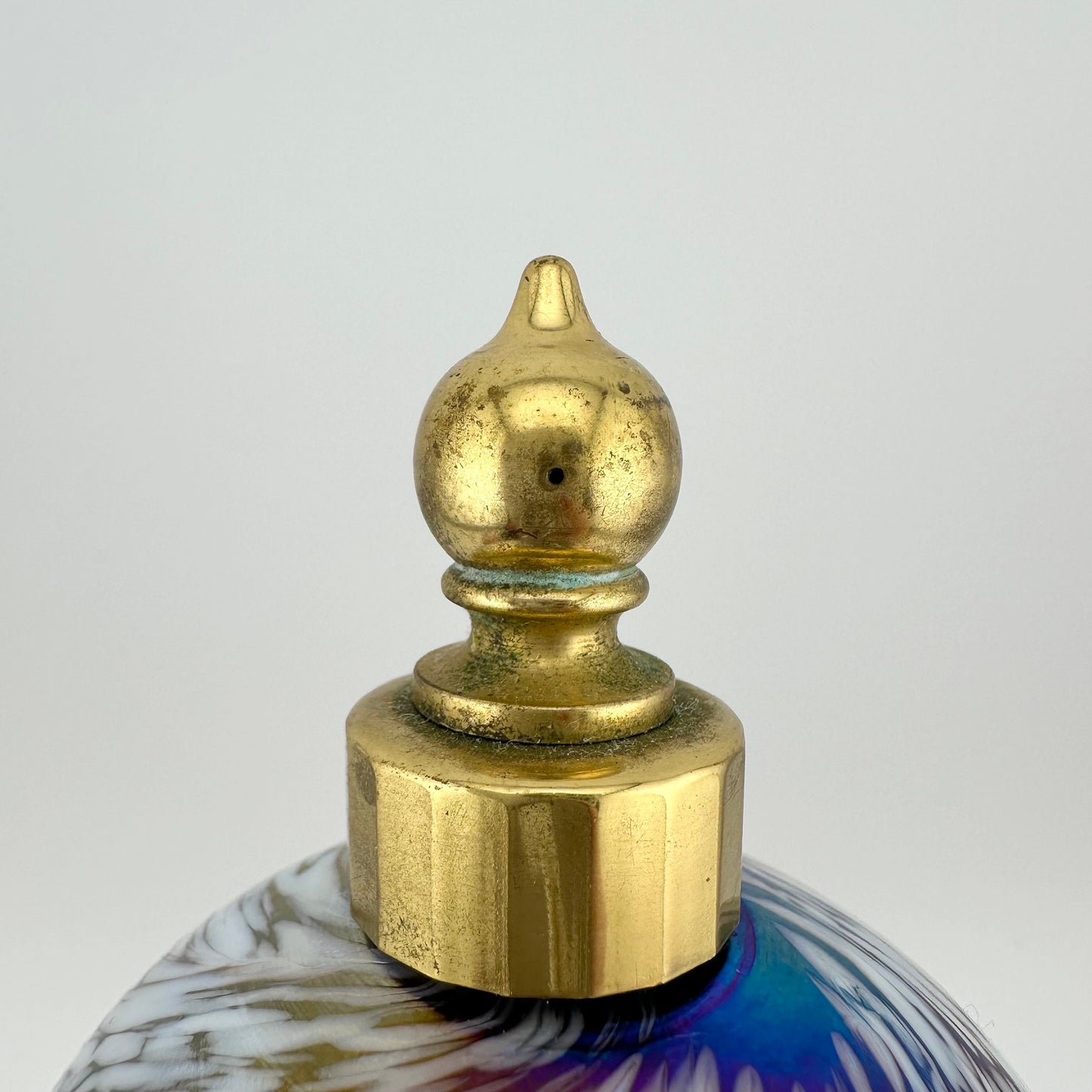 Vintage Perfume Bottle, Carnival Glass, Atomizer Bulb.