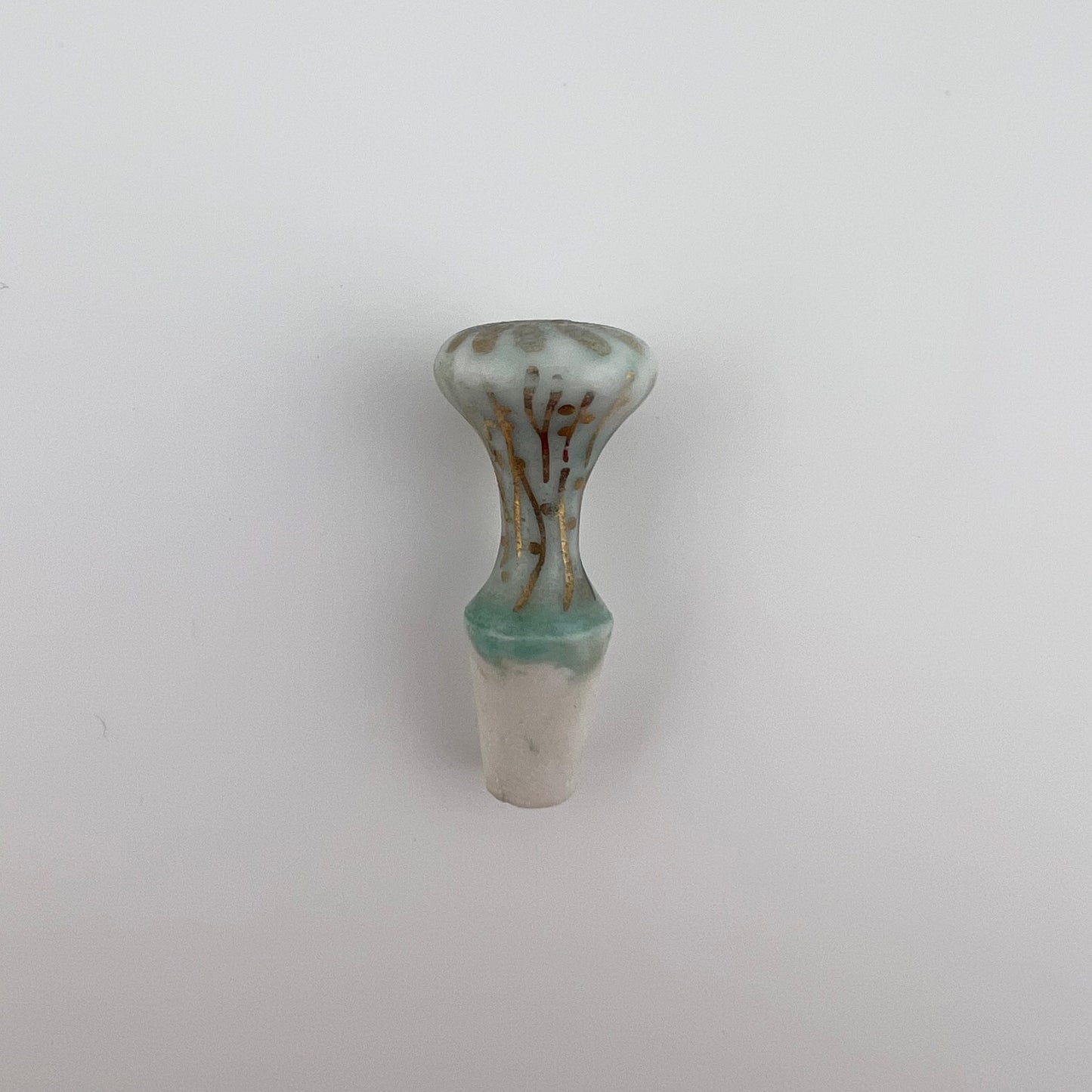 Vintage Perfume Bottles, Ceramic, Blue, Gold Floral Design, Set of 2.