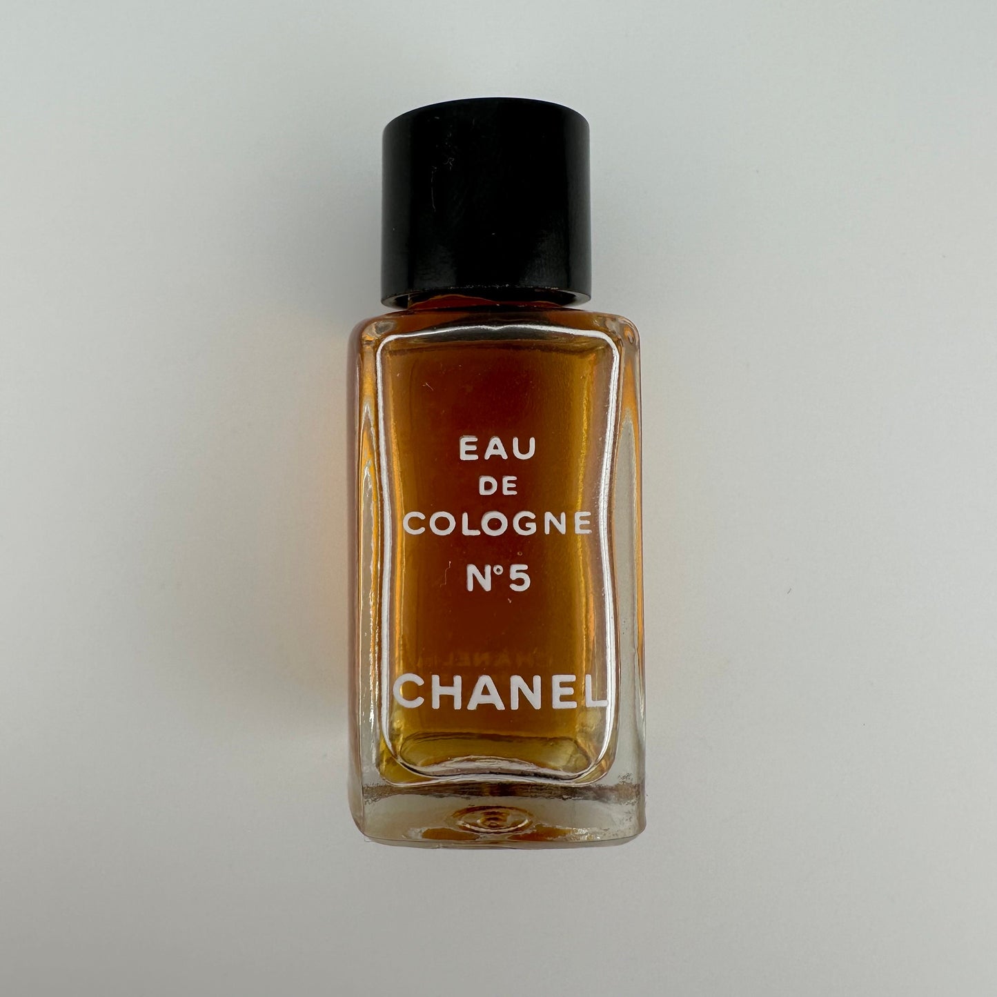Vintage Mini Chanel Perfume Bottle  Eau De Cologne in Clear Glass