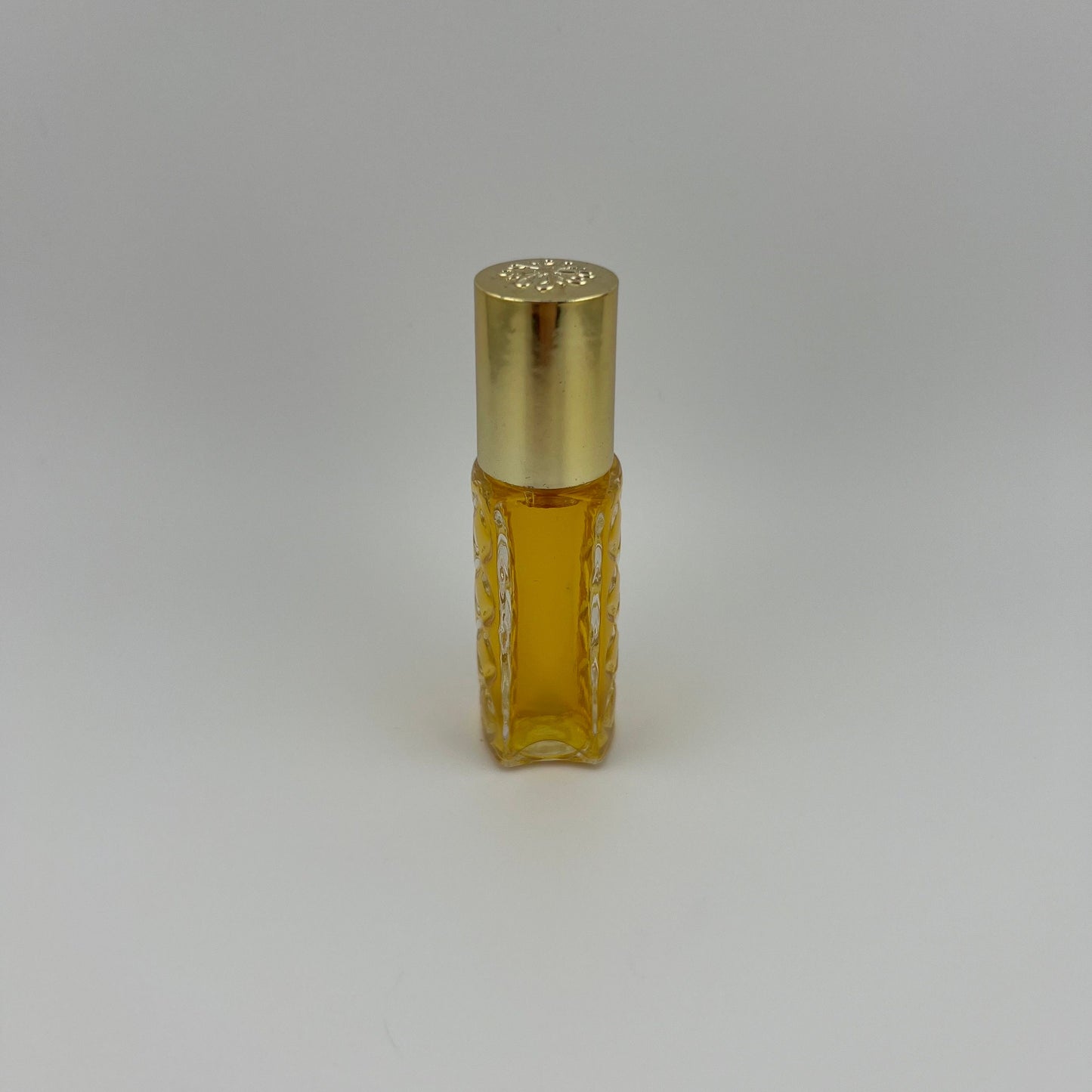 Vintage Avon Perfume Bottle, Clear Glass, To a Wild Rose, Gold Top.