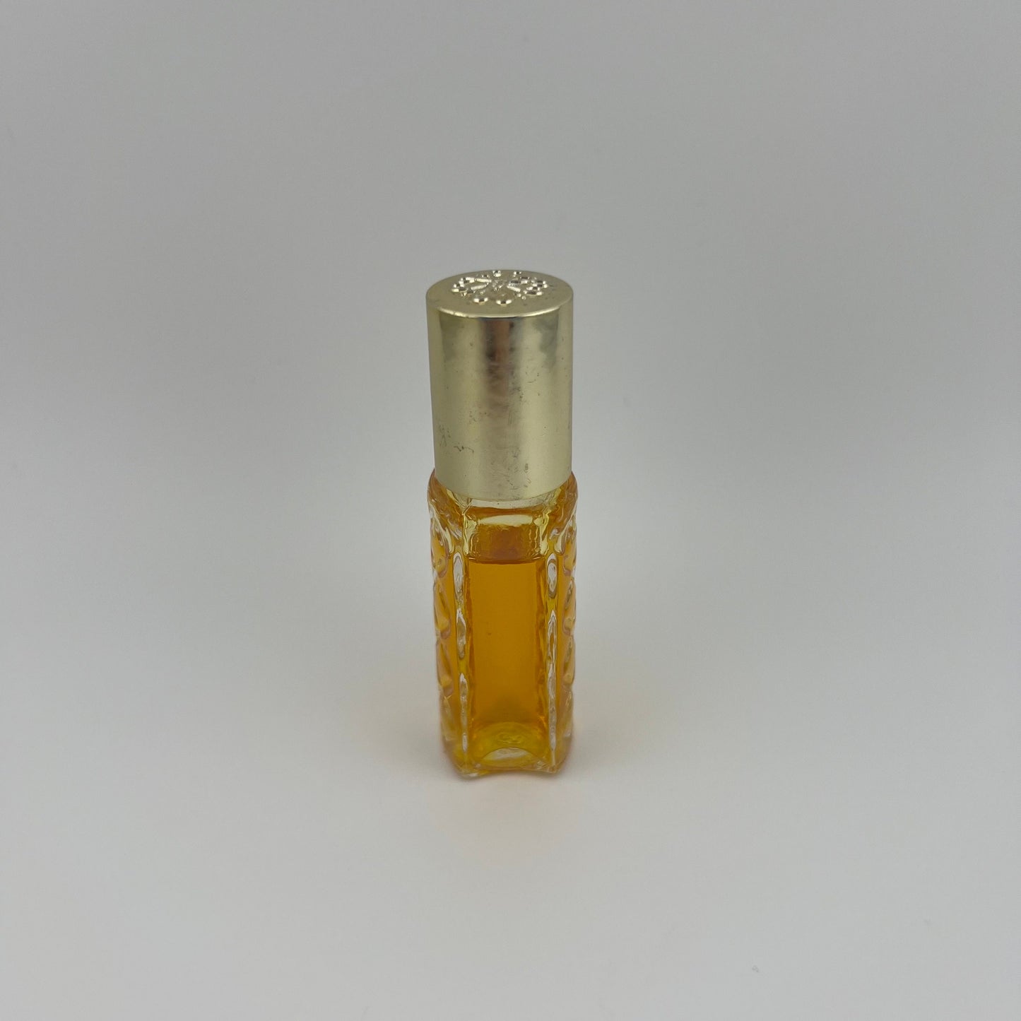 Vintage Avon Perfume Bottle, Clear Glass, Gold Top.