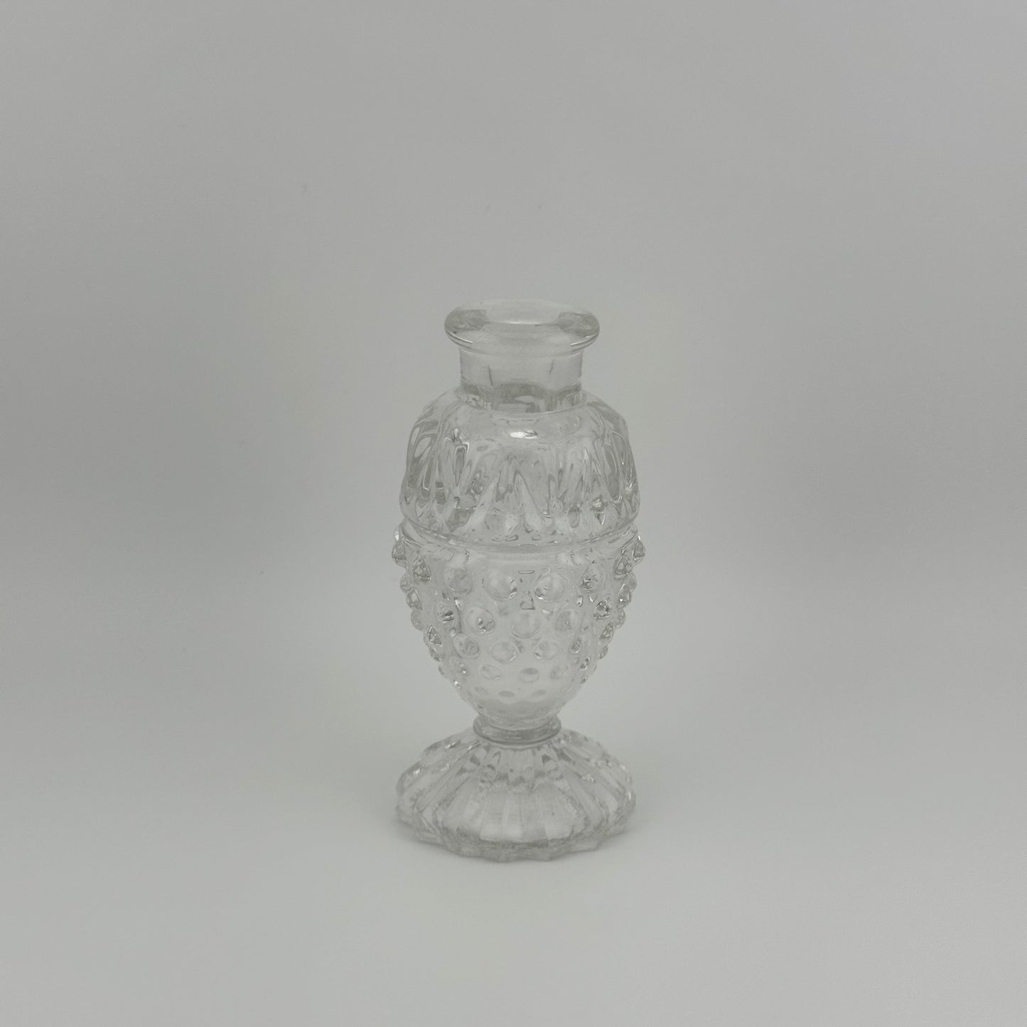 Vintage Perfume Bottle, Clear Crystal Cut Glass, Arrowhead Stopper Style.