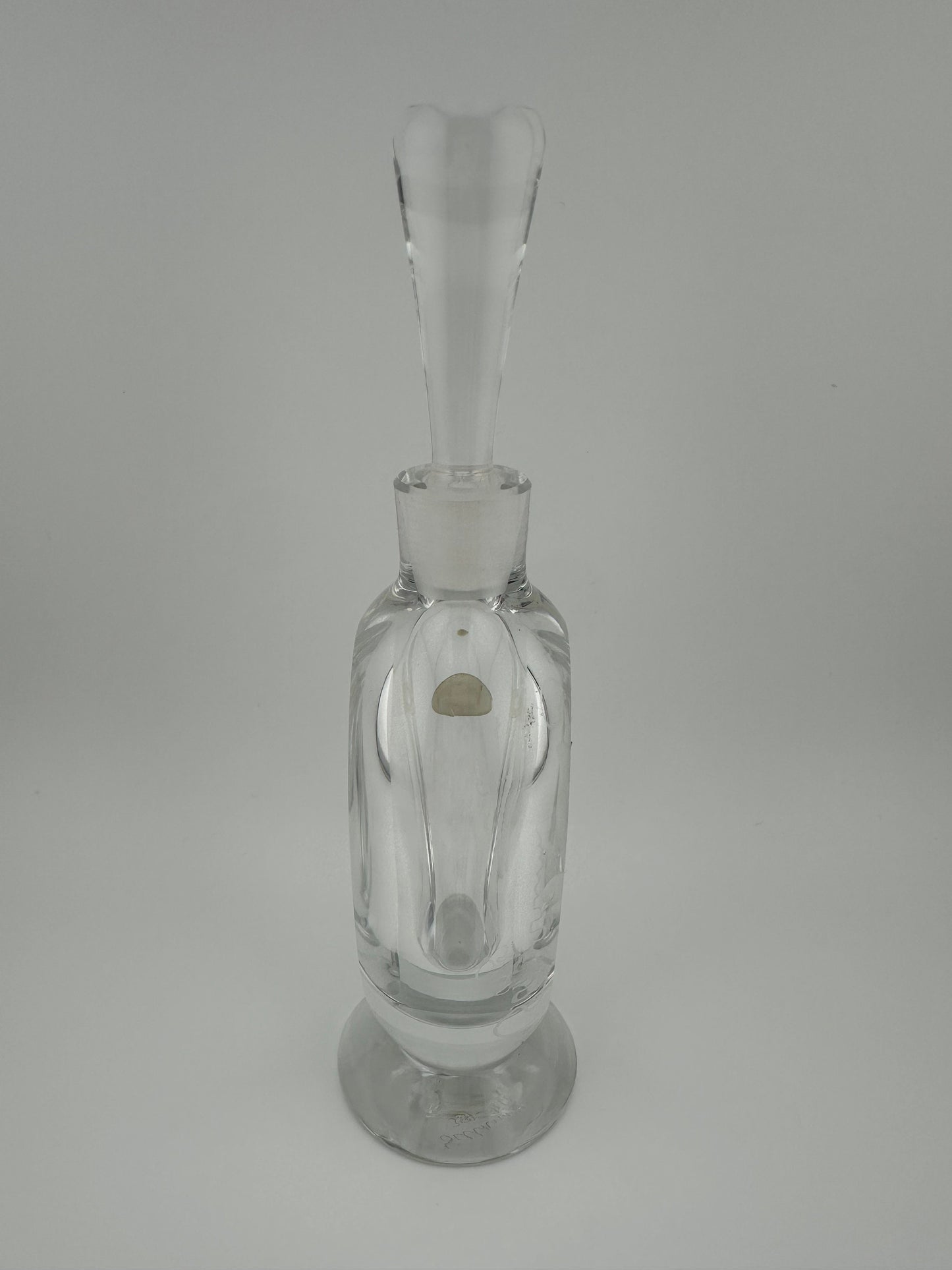 Vintage Perfume Bottle, Scandinavian Crystal, Etched Bird Design by Kjellander.