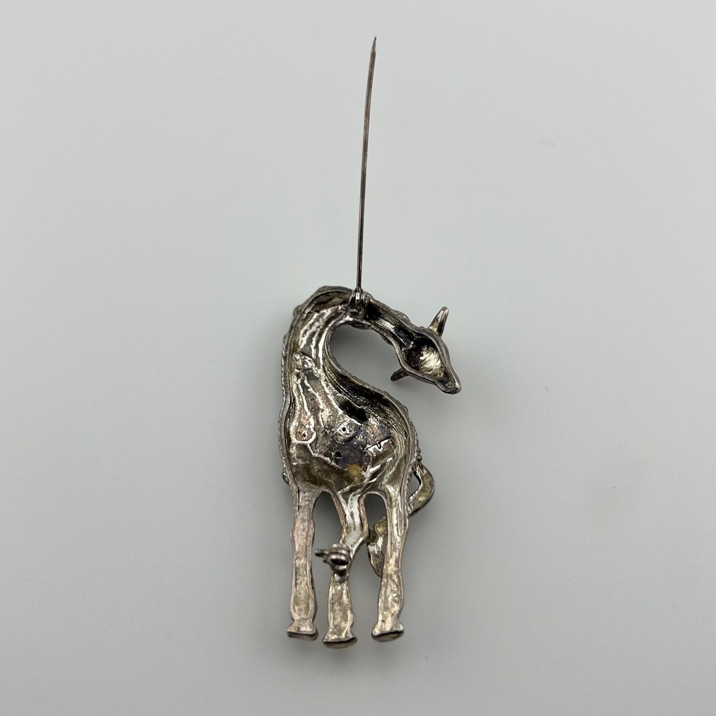 Vintage Brooch, Giraffe with Rhinestone Accents.
