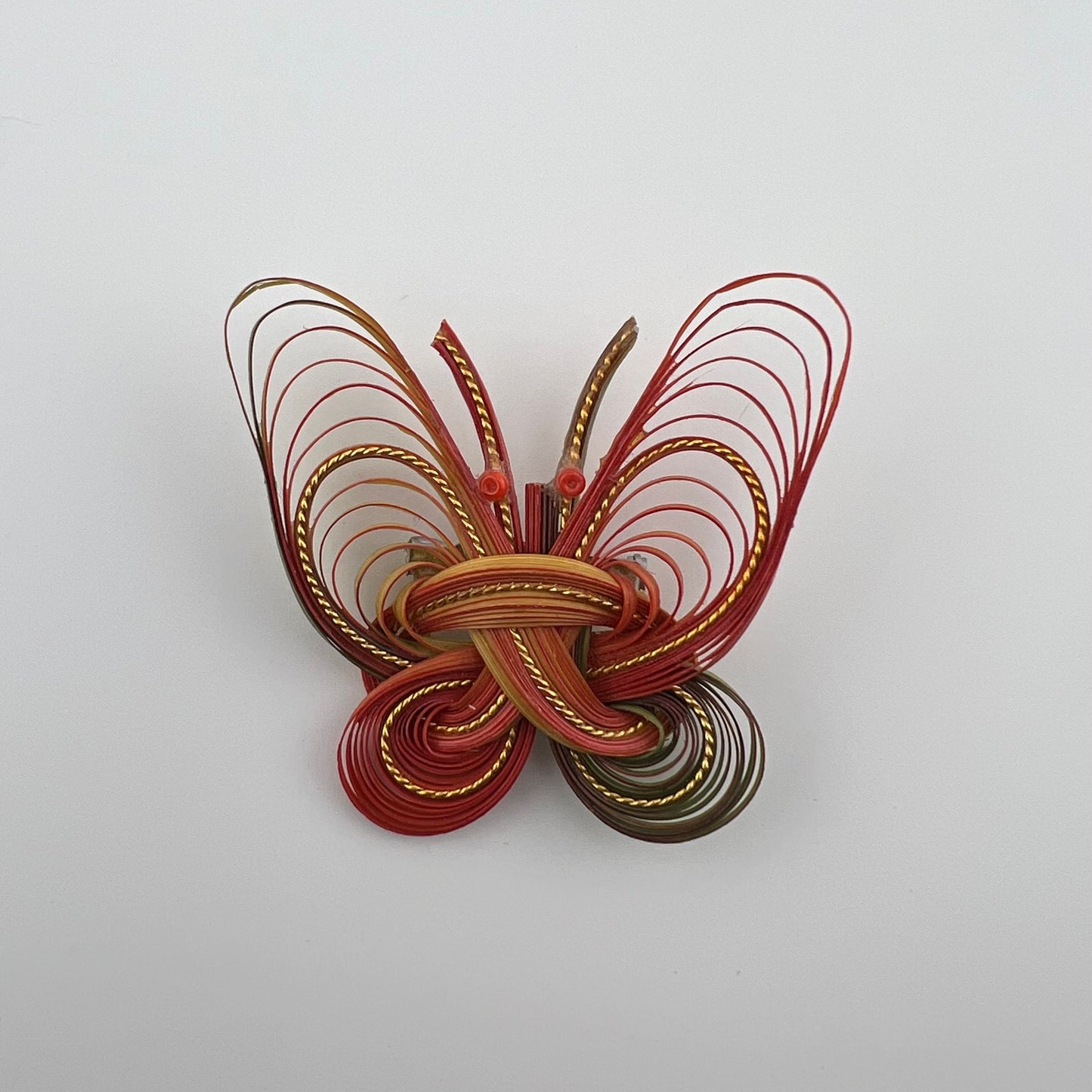 Vintage Brooch, Butterfly, Handmade, Natural Bamboo, Butterfly Jewelry.