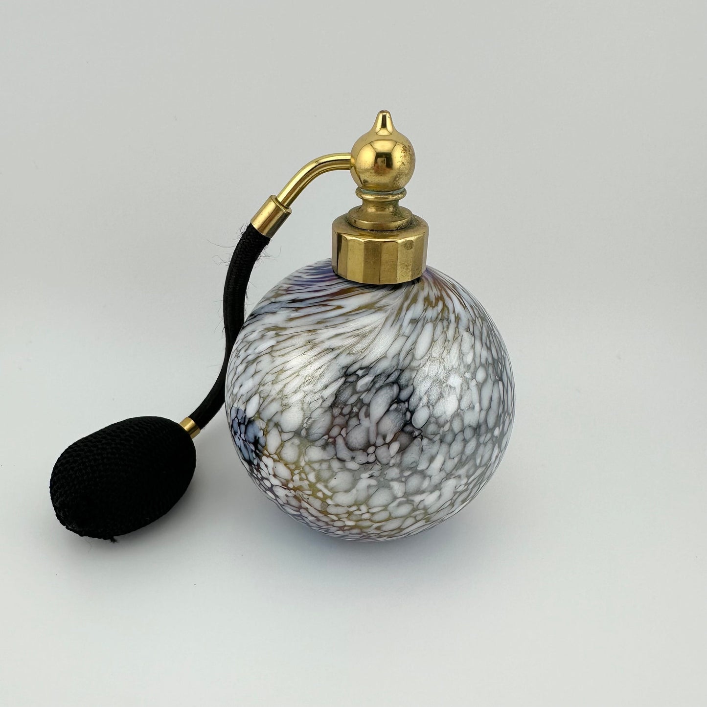 Vintage Perfume Bottle, Carnival Glass, Atomizer Bulb.