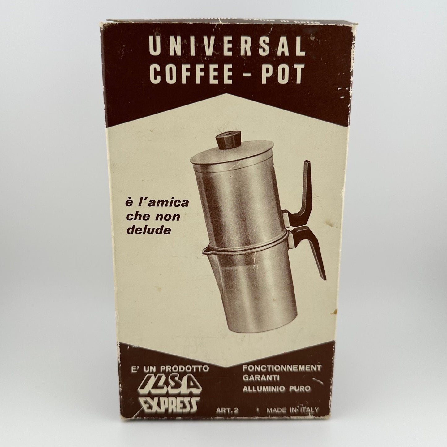 Vintage Neapolitan Coffee Maker by Italian Universal Coffee Pot and New in Box