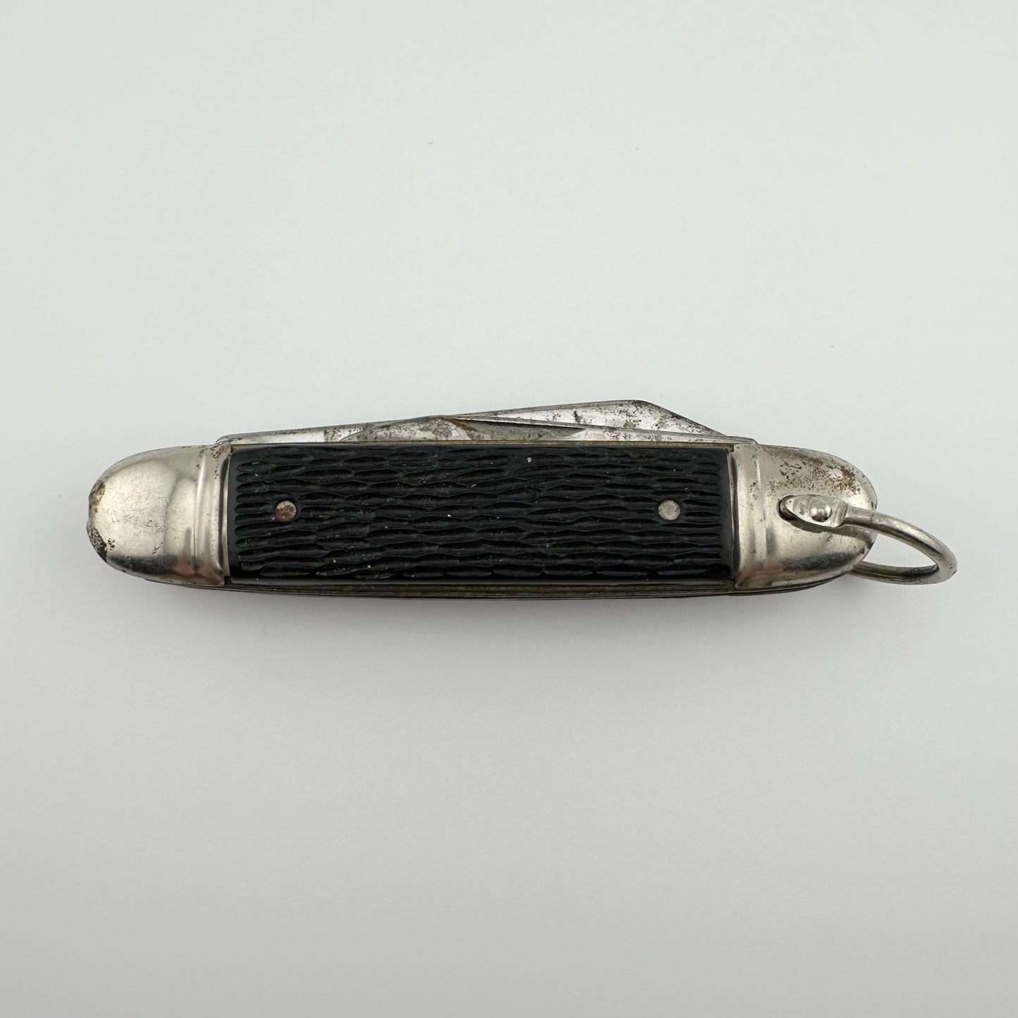 Vintage Black and Silver Pocket Knife, Camper, STAG Ireland.
