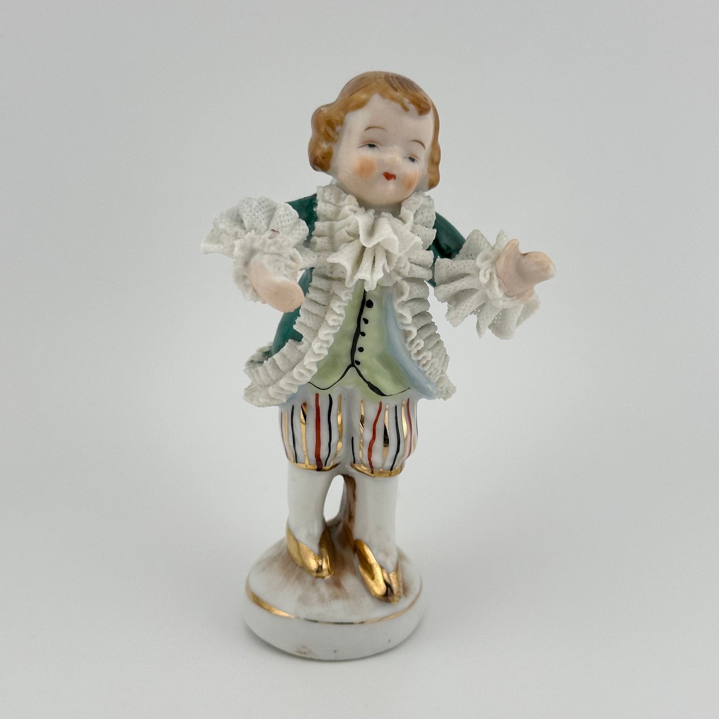Vintage Colonial Man Porcelain Figurine, Made in Occupied Japan.