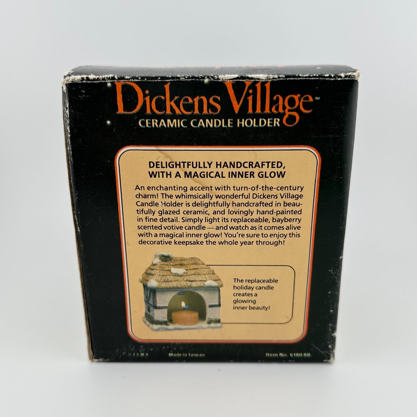 Vintage Ceramic Candle Holder of Grocery Store and Made by Dickens Village