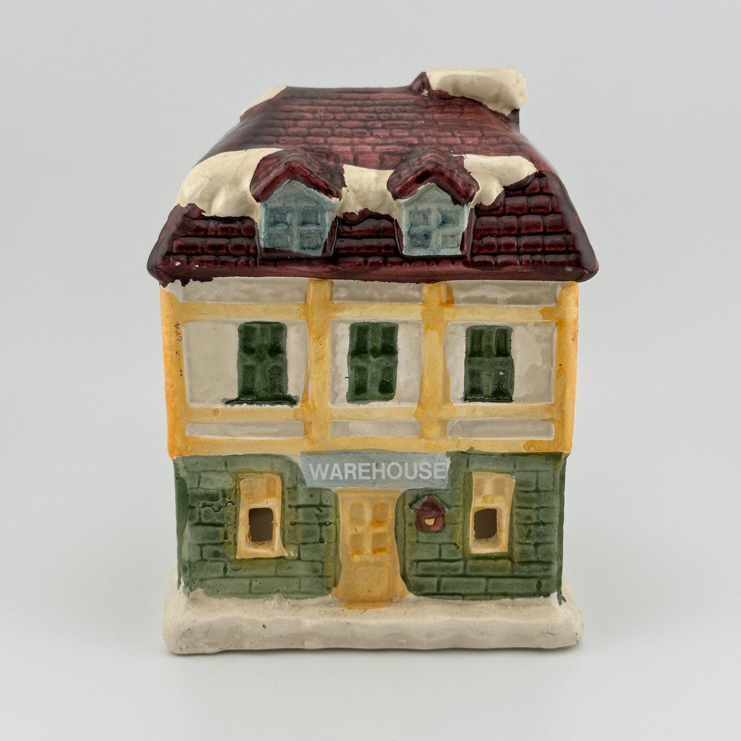 Vintage Ceramic Candle Holder of Warehouse from Dickens Village In Original Box