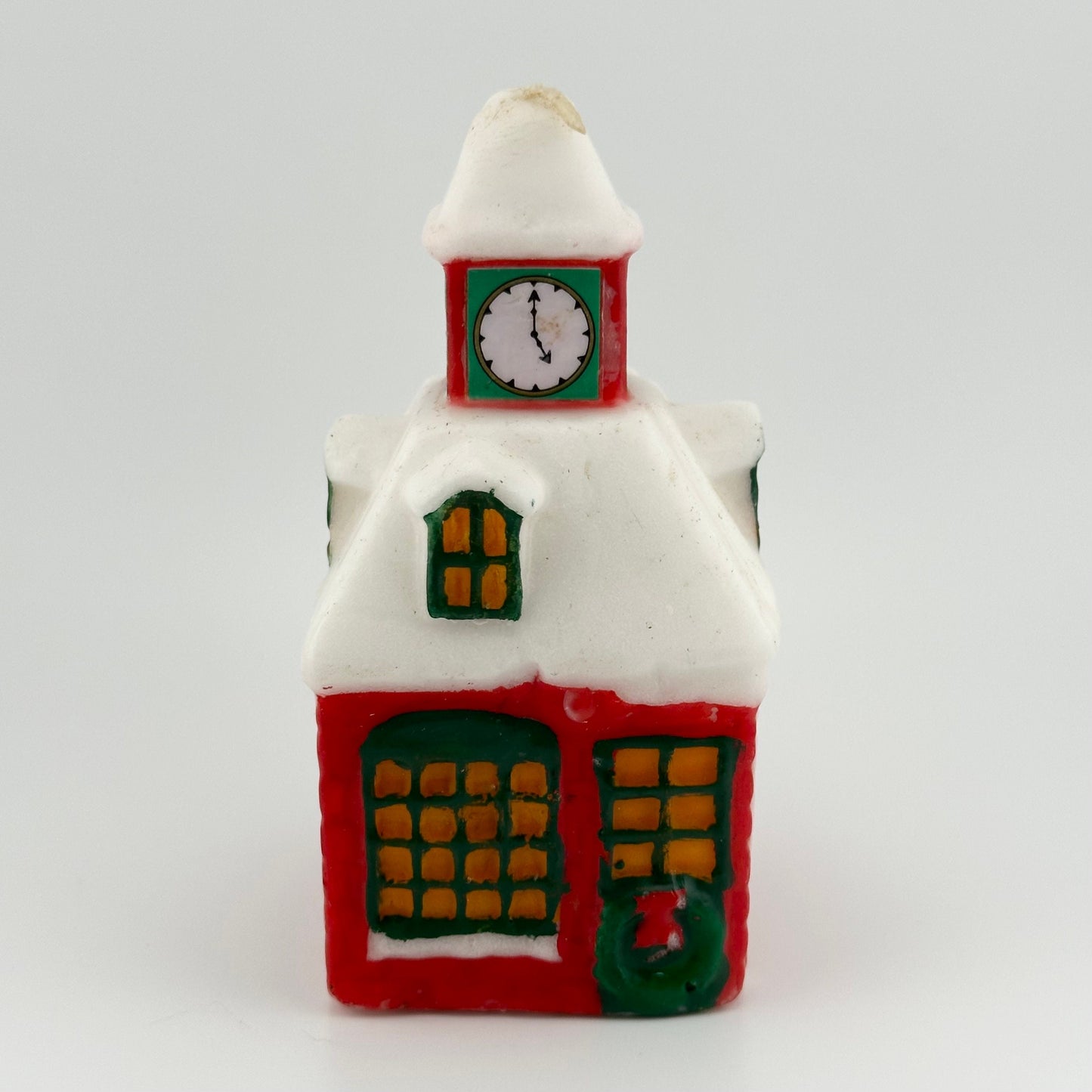 Vintage Christmasville Towne Hall Candle, Made by Jasco.