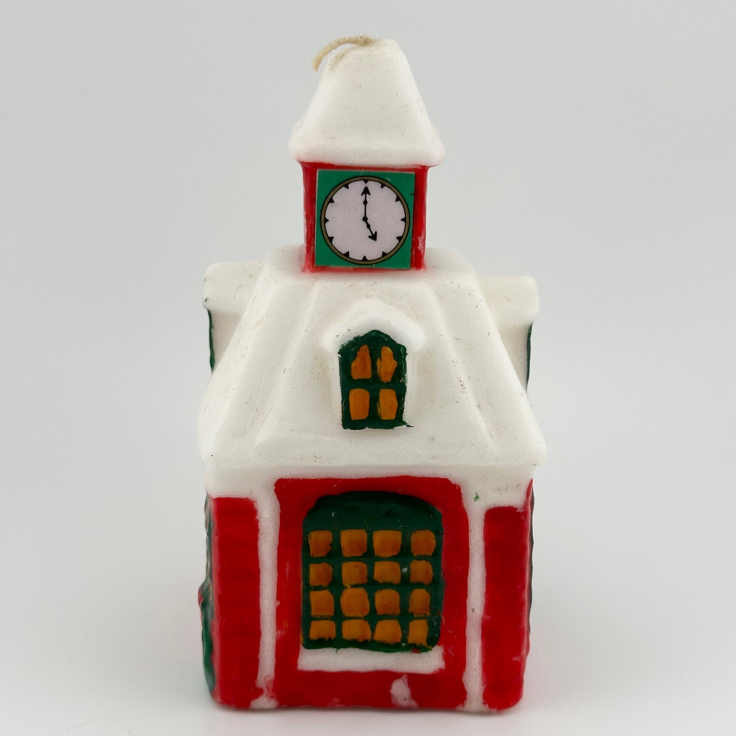 Vintage Christmasville Towne Hall Candle, Made by Jasco.